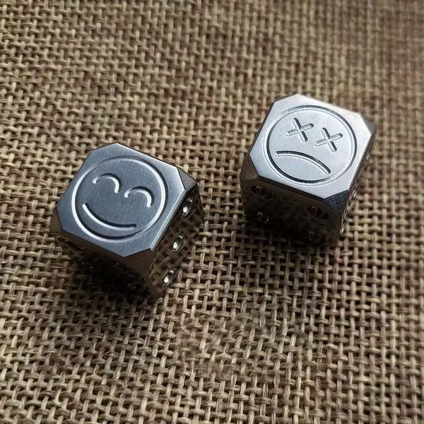 Other 2pcs Titanium Alloy Dice Creative Dice Outdoor Small Toy Size ONE SIZE - 4 Thumbnail