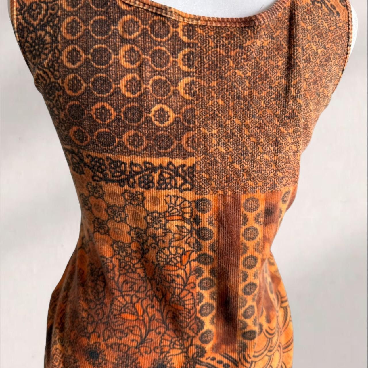 Other Y2K Orange & brown floral tank top with sequin details Size XL / US 12-14 / IT 48-50 - 5 Thumbnail