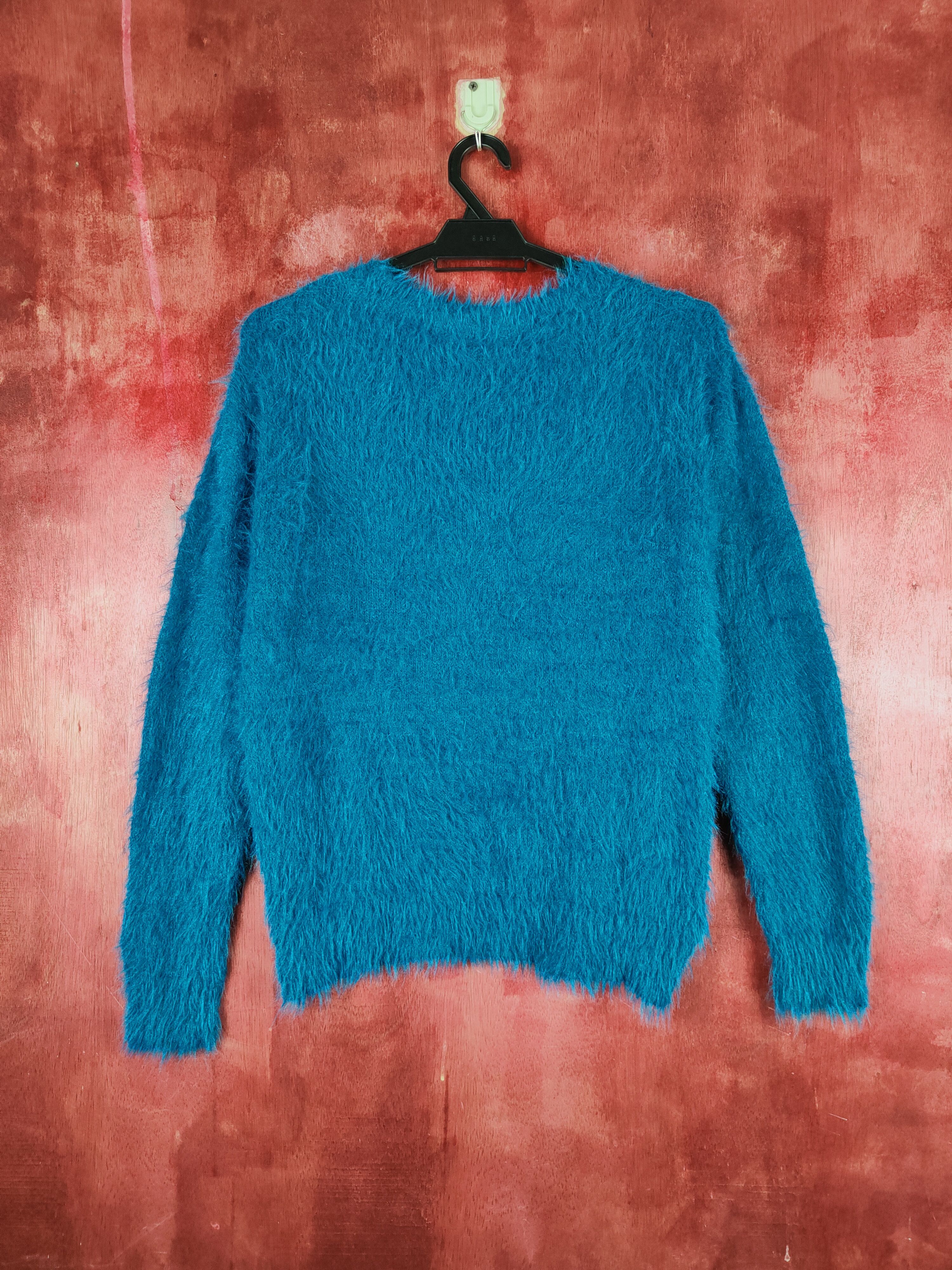 Japanese Brand × Vintage Hot Stuff 🔥 Khalita Turquoise Fur Mohair Knitwear Size L / US 10 / IT 46 - 7 Thumbnail