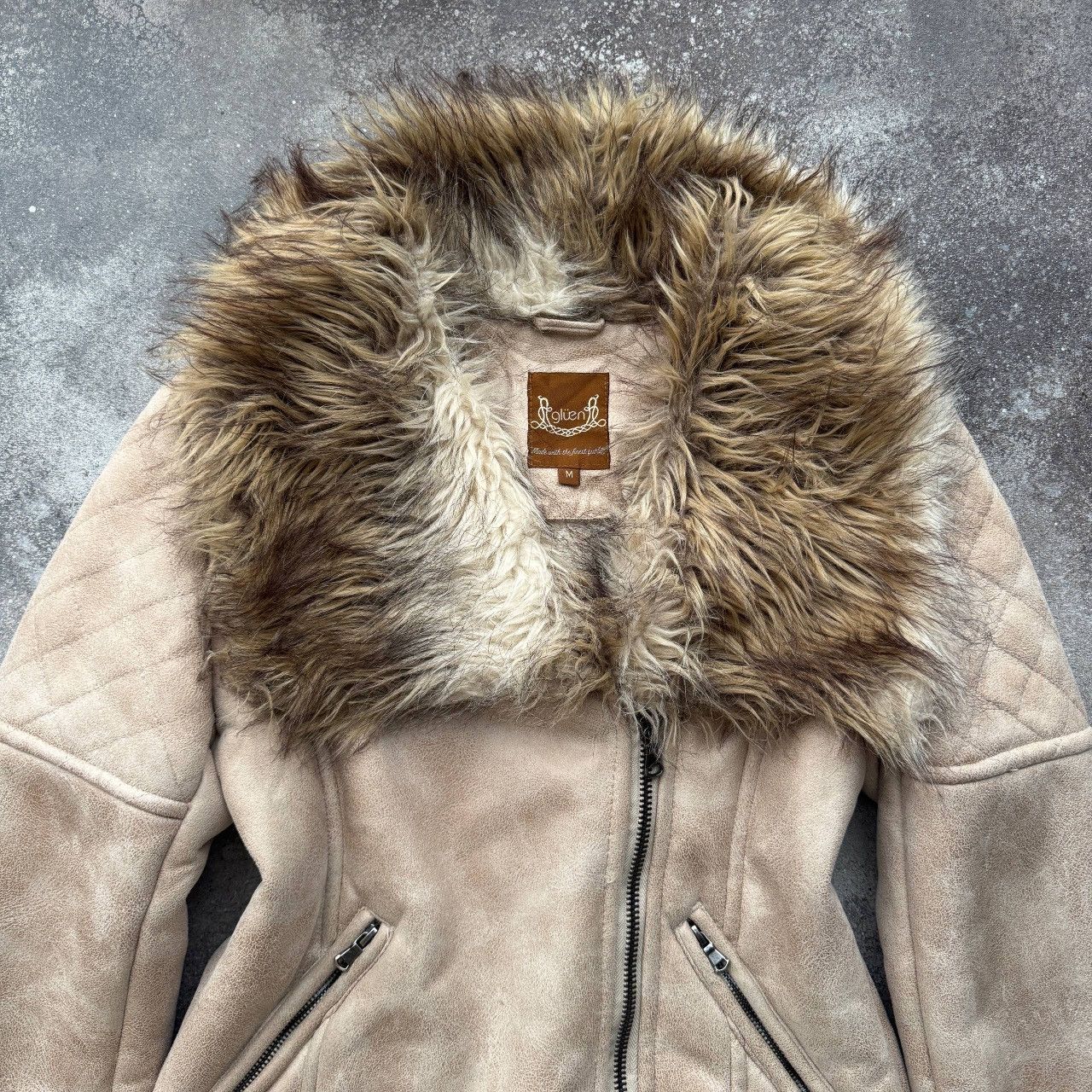 Japanese Brand Amazing Faux Fur Shearling Aviator Biker Jacket Size M / US 6-8 / IT 42-44 - 5 Thumbnail