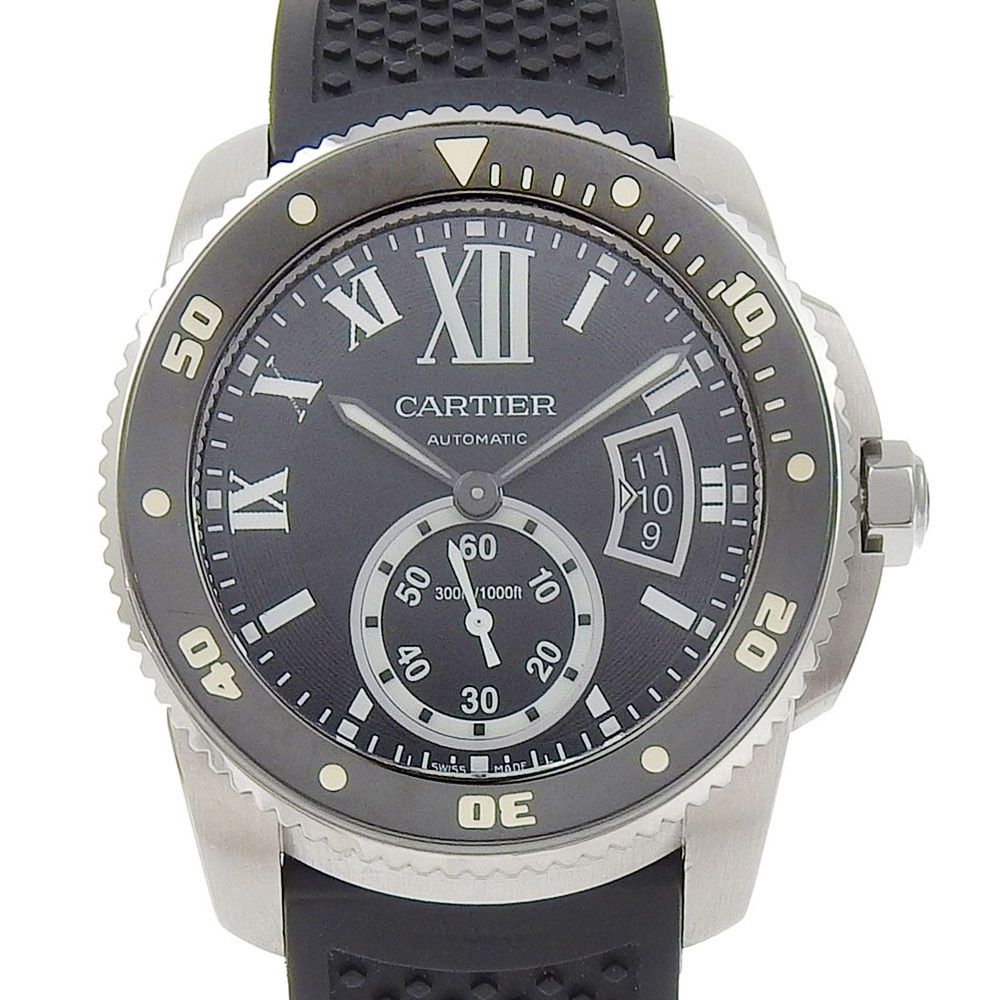 Cartier Cartier Cartier Calibre de Cartier Diver Stainless Steel Watch Metal Automatic W7100056 DUTY FREE for USA Size ONE SIZE - 1 Thumbnail