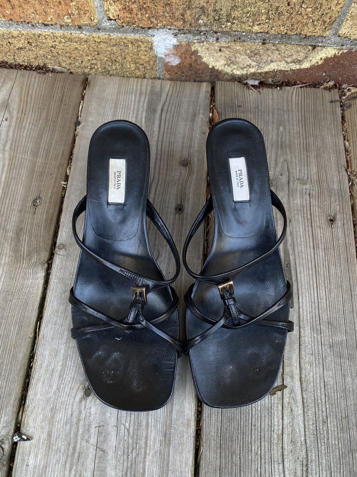 Prada Vintage Prada Sling Back Heels Calzature Donna Black Size US 6 / IT 36 - 3 Thumbnail