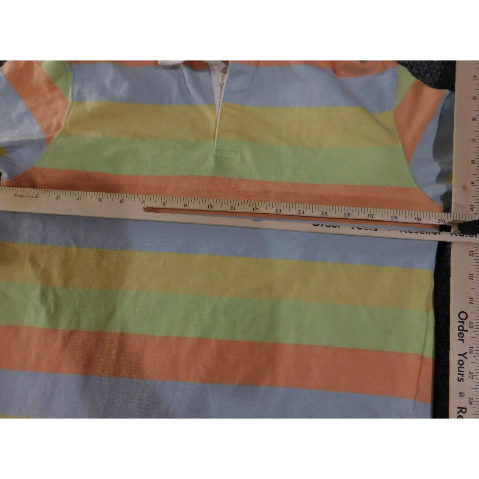 Zara ZARA Shirt Mens Medium Pastel Multicolor Stripe Rugby Polo Long Sleeve Cotton Size US M / EU 48-50 / 2 - 5 Thumbnail