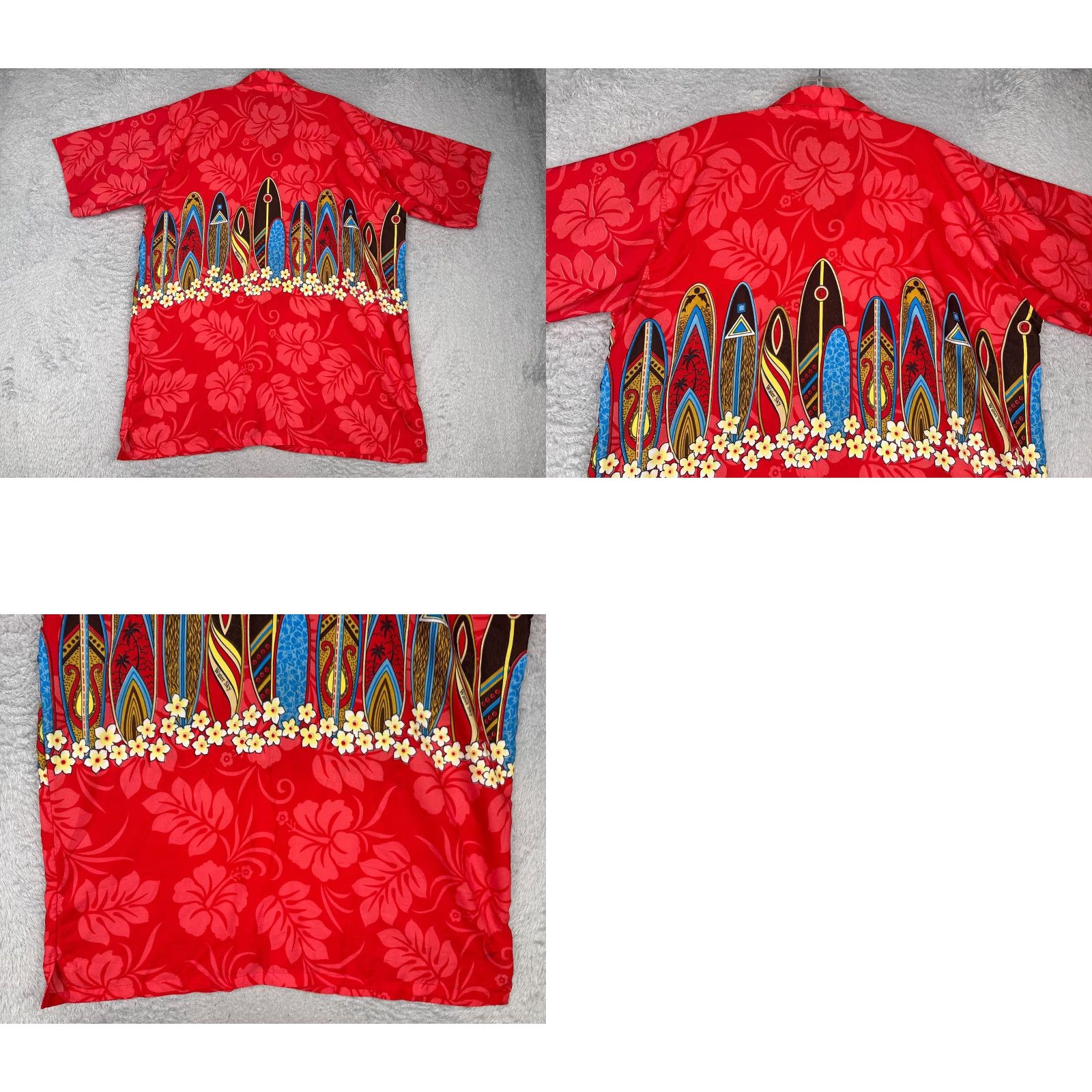 Vintage Las Vegas Shirt Mens Large Red Palm Surf Boards Floral Hawaiian Button Up Beach Size US L / EU 52-54 / 3 - 9 Thumbnail