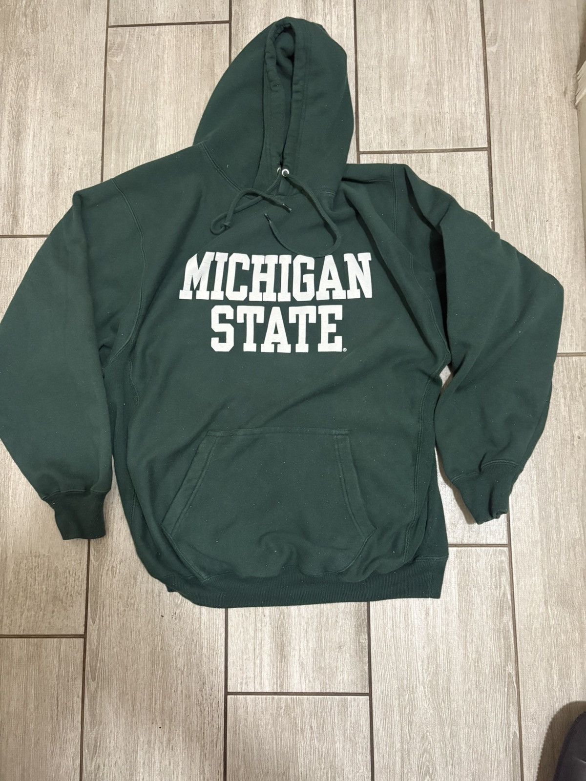 Steve And Barrys Men’s Vintage Green Michigan State Hoodie Size US L / EU 52-54 / 3 - 1 Thumbnail