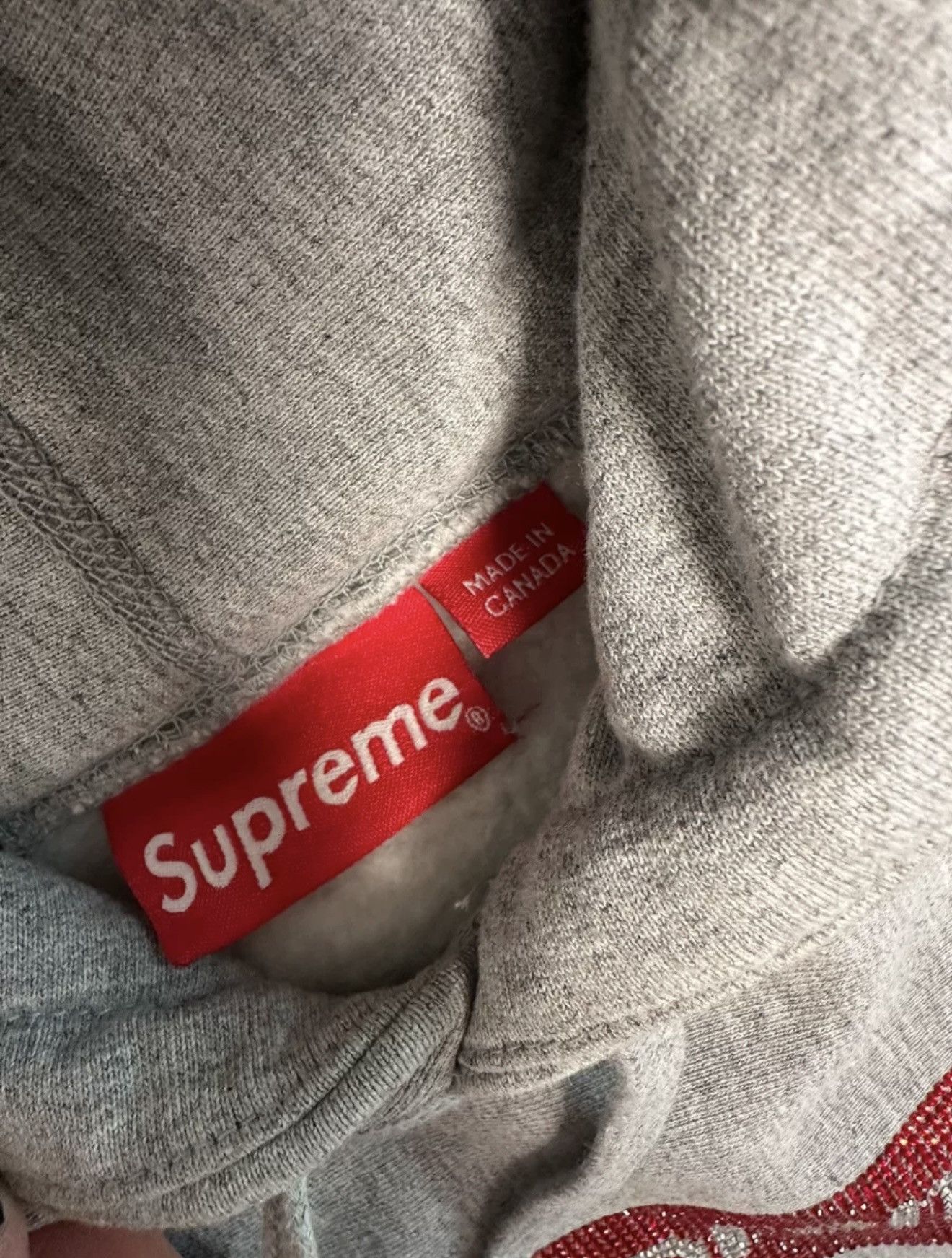 Supreme Supreme Swarovski grey box logo hood hoodie sweatershirt Size US S / EU 44-46 / 1 - 4 Thumbnail