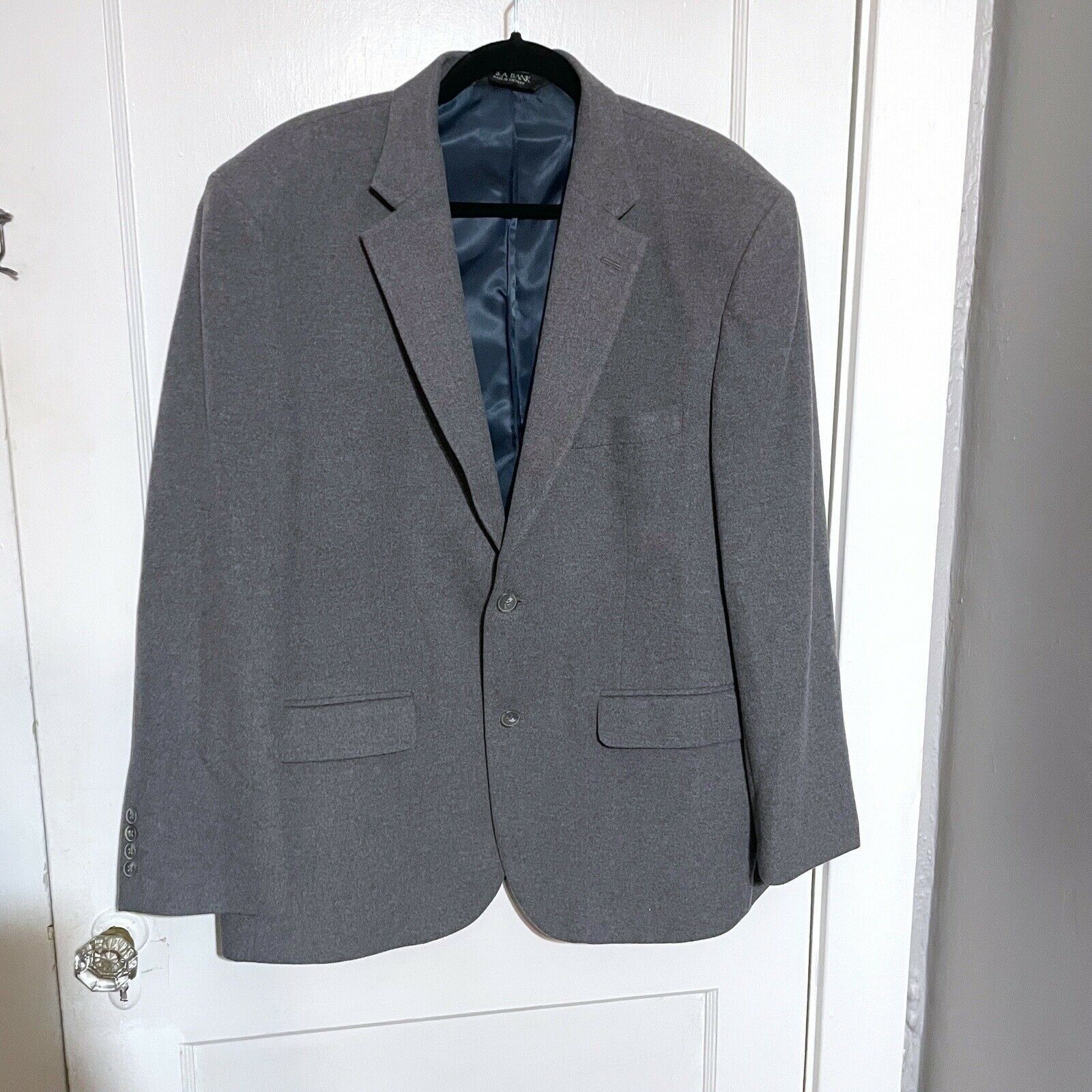 Jos. A. Bank JOS A BANK Silk Wool Felt Gray Blazer Jacket Sport Coat 44 R Size 44R - 1 Thumbnail