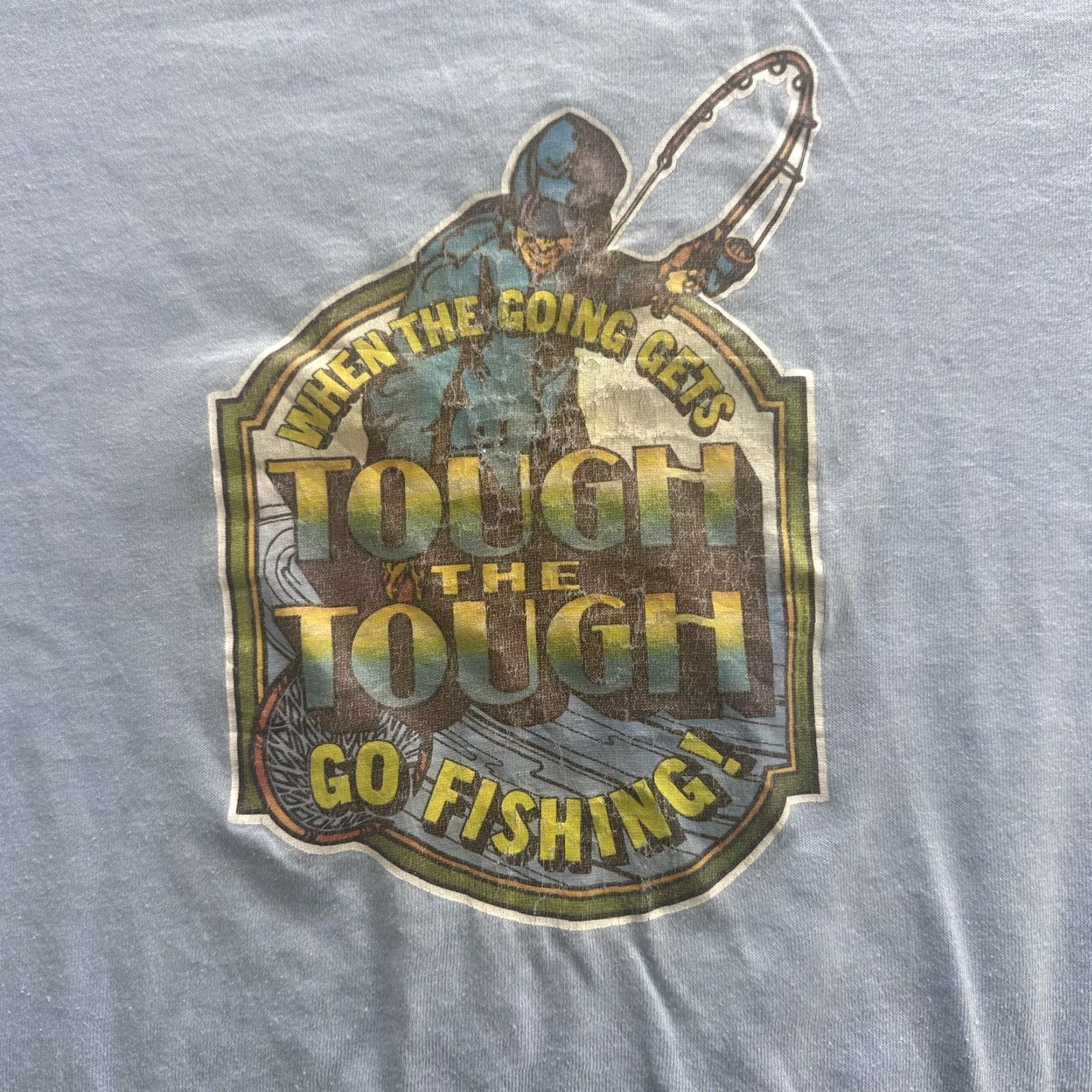 Vintage VINTAGE Screen Stars Best Shirt Mens Large Blue Fishing Graphic 90s USA Size US L / EU 52-54 / 3 - 2 Thumbnail