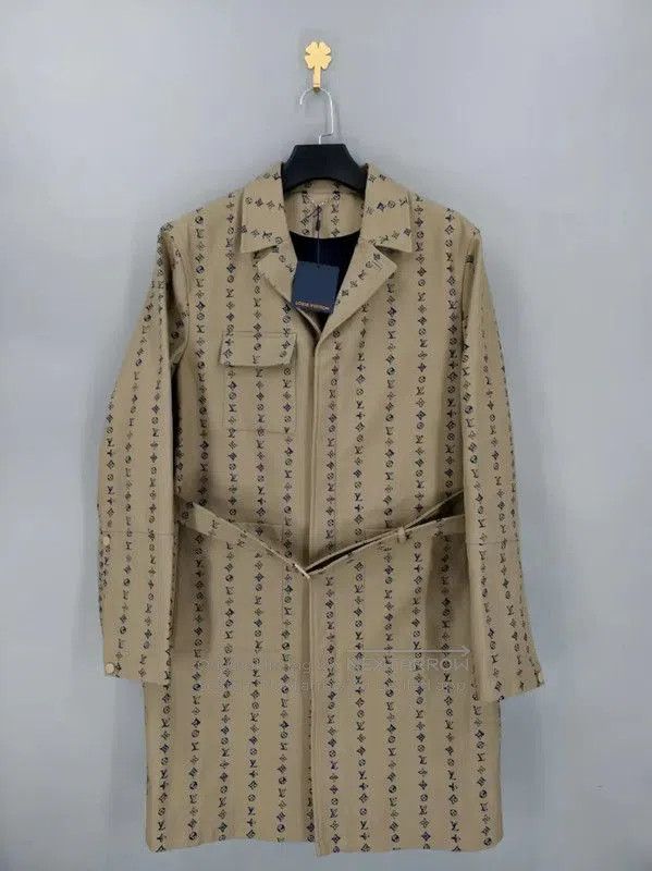 Louis Vuitton Khaki Cotton Mens Trench Coat