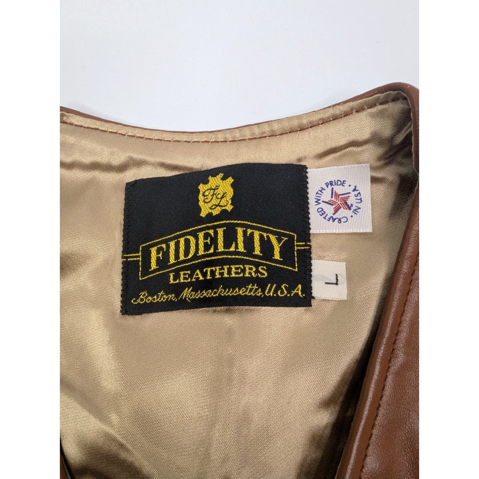 Vintage VINTAGE Fidelity Leathers Vest Western Leather Vest Sz Large Men's Leather Vest Brown Western Cowboy Lined Size US L / EU 52-54 / 3 - 6 Thumbnail