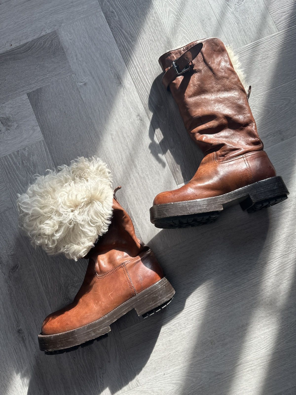 Maison Margiela RARE convertible lamb fur shearling boot Size US 9 / EU 42 - 1 Thumbnail