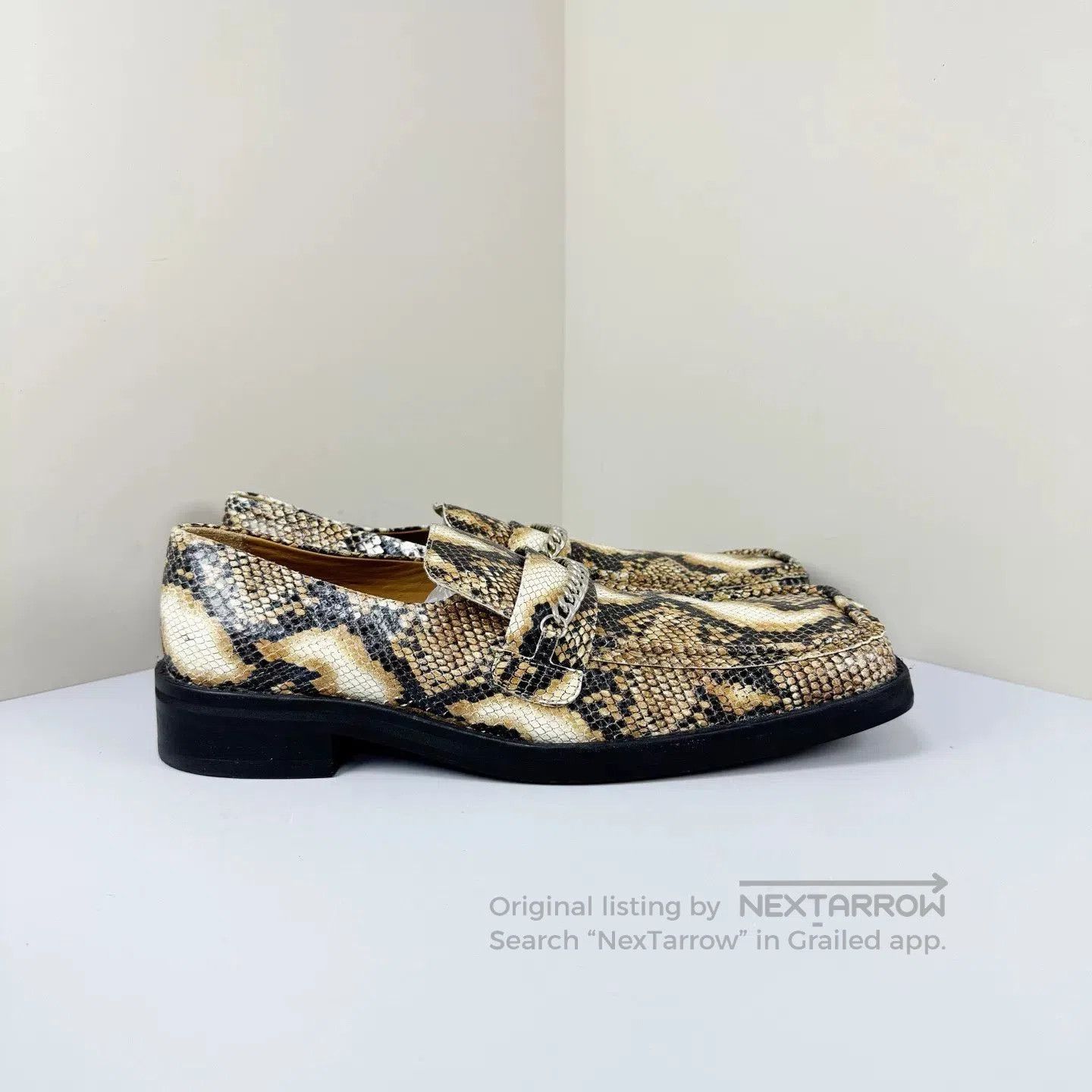 Martine Rose Martine Rose Snake Print Chain Square Toe Loafers. Size US 6 / IT 36 - 4 Thumbnail