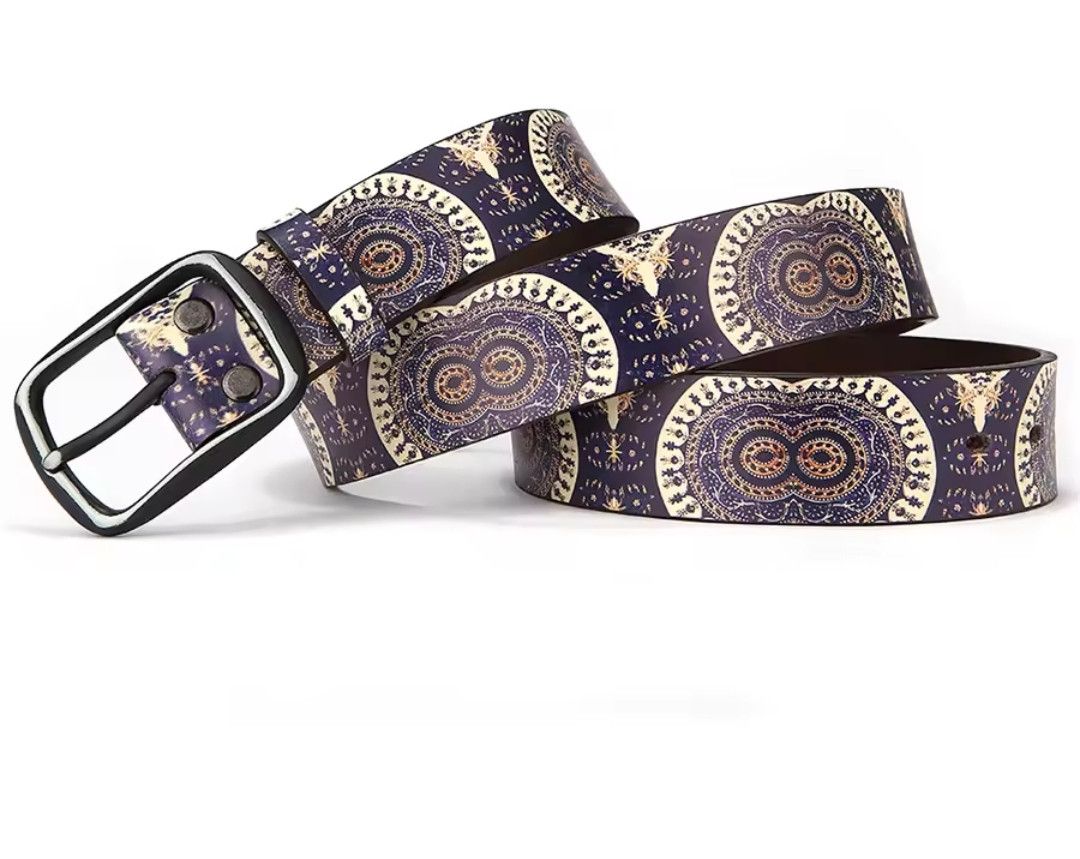 Japanese Brand × Vintage Purple Tribal Printed Belt 100-130cm Size ONE SIZE - 4 Thumbnail