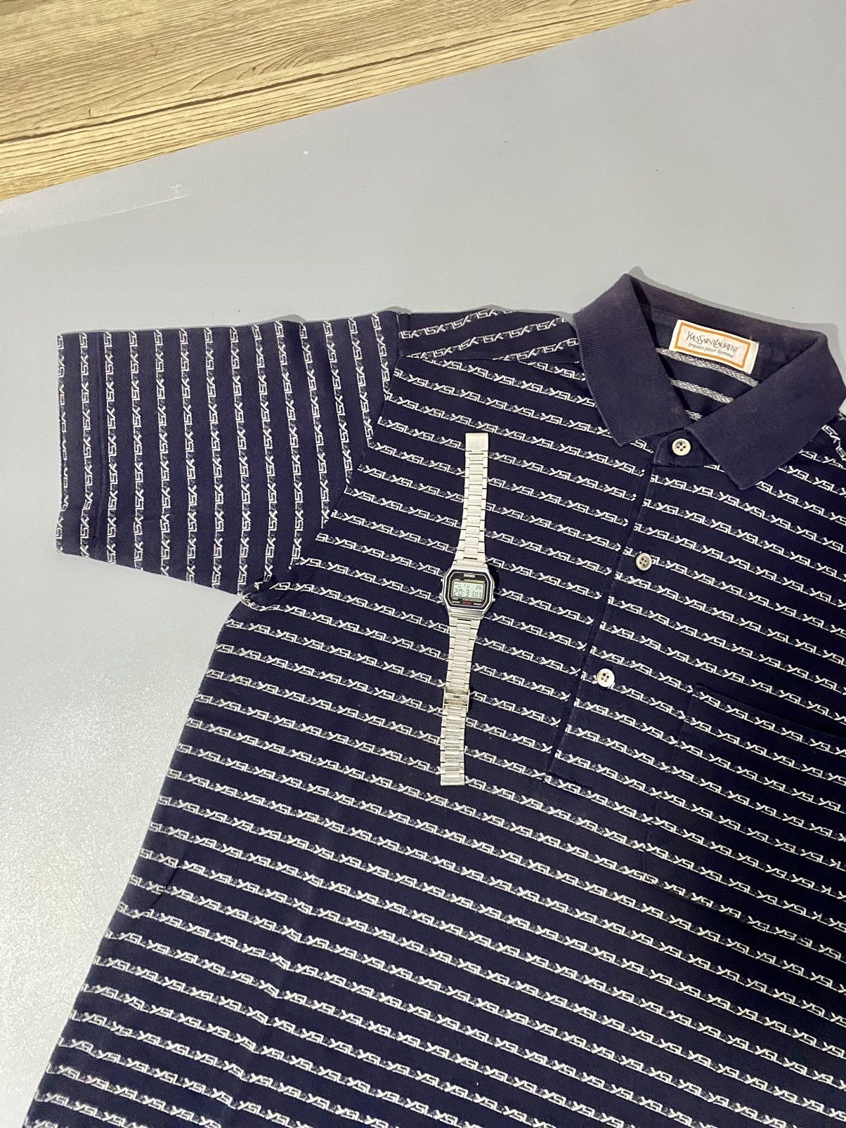 Vintage × Yves Saint Laurent 💥Monogram💥Yves Saint Laurent Polos Size US L / EU 52-54 / 3 - 4 Thumbnail