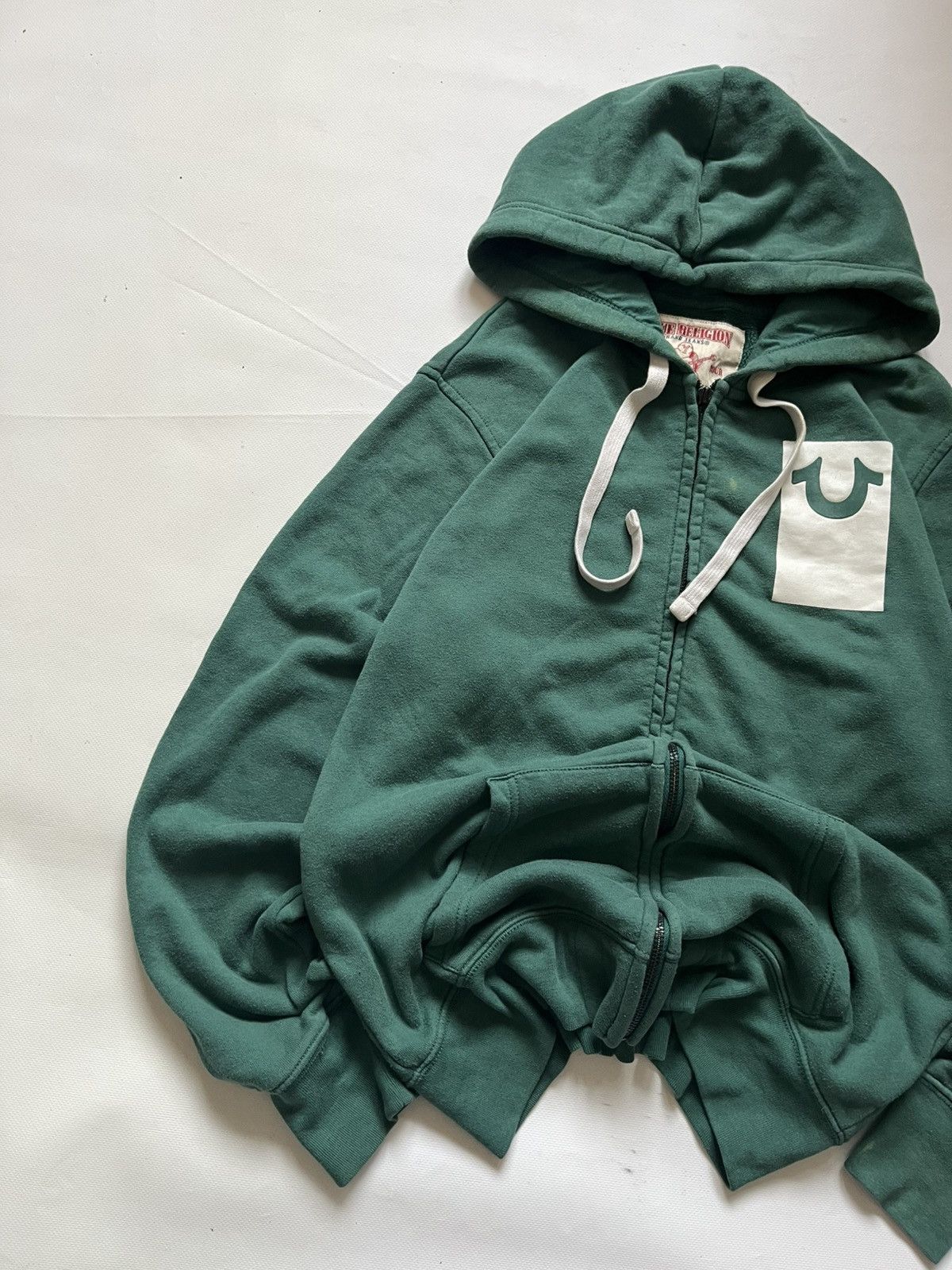 True Religion True Religion Double-Zip Boxy Hoodie - Forest Green Size US L / EU 52-54 / 3 - 4 Thumbnail