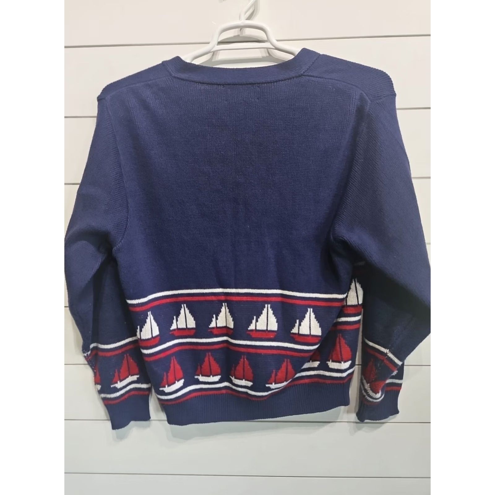 Vintage VINTAGE Winona Knits Sail Boat Nautical Sweater Women Large Minnesota Made In USA Knit Wool? Cotton? No; Original material: Cotton. Size L / US 10 / IT 46 - 5 Thumbnail