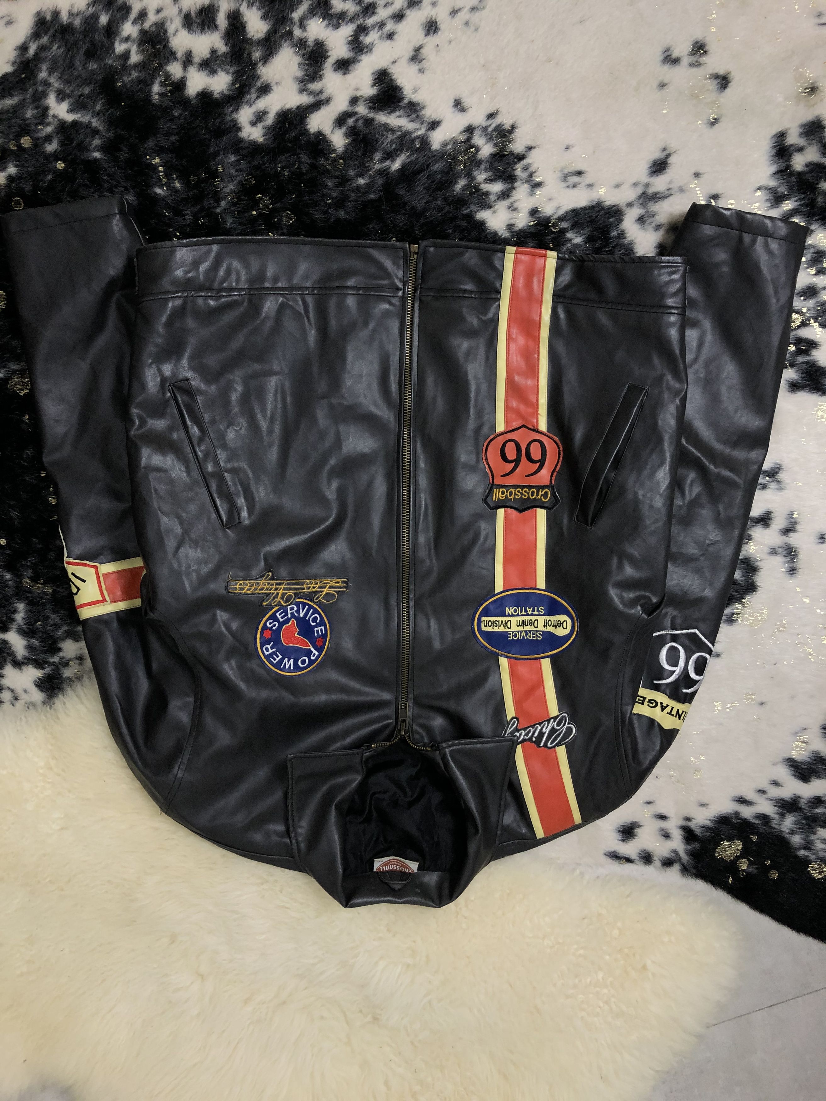 Vintage Faux Leather Motorsport Racing Jacket