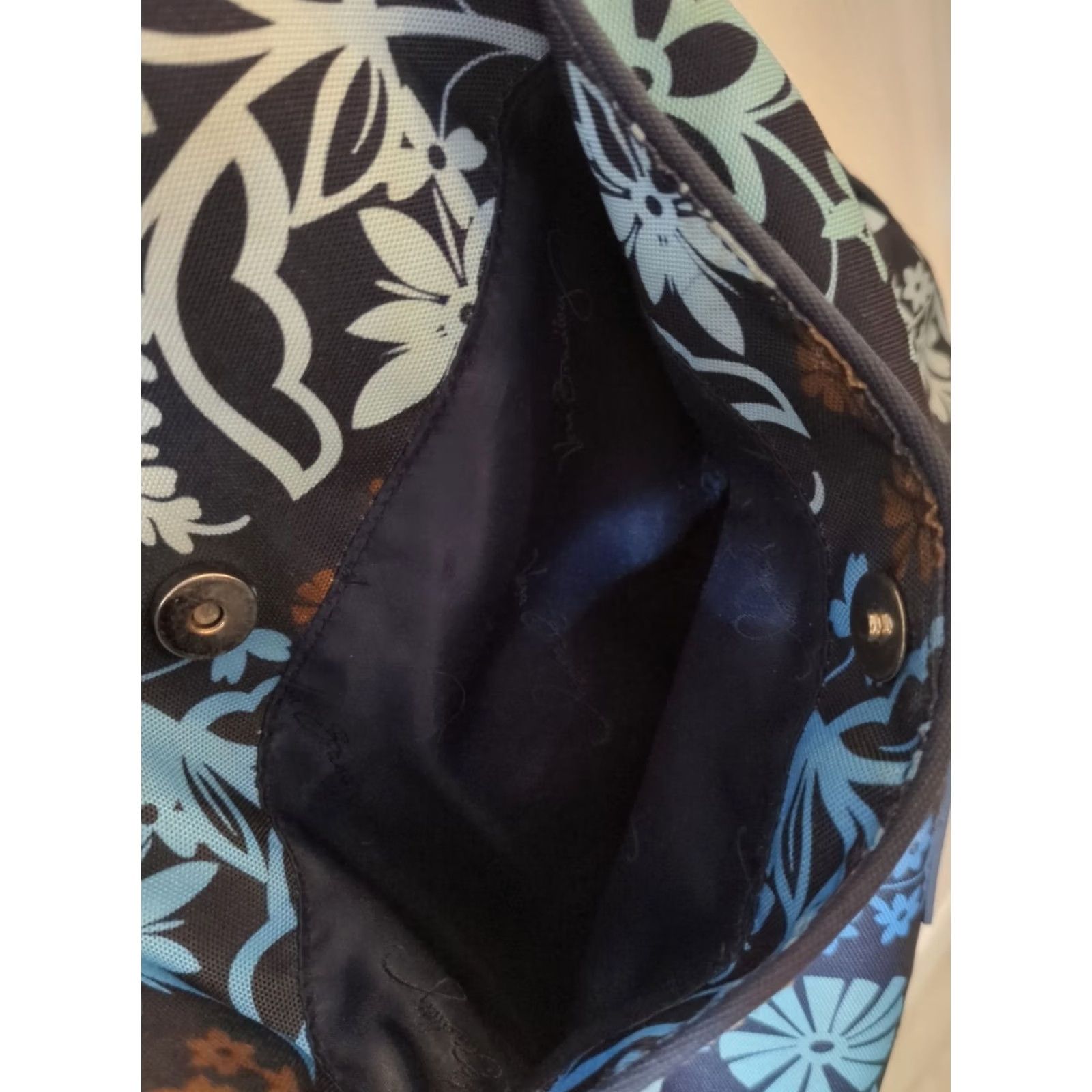Vera Bradley Vera Bradley Crossbody Bag Blue Flower Print Women's Medium Cotton Strap Adjustable Pockets Floral" Size ONE SIZE - 4 Thumbnail