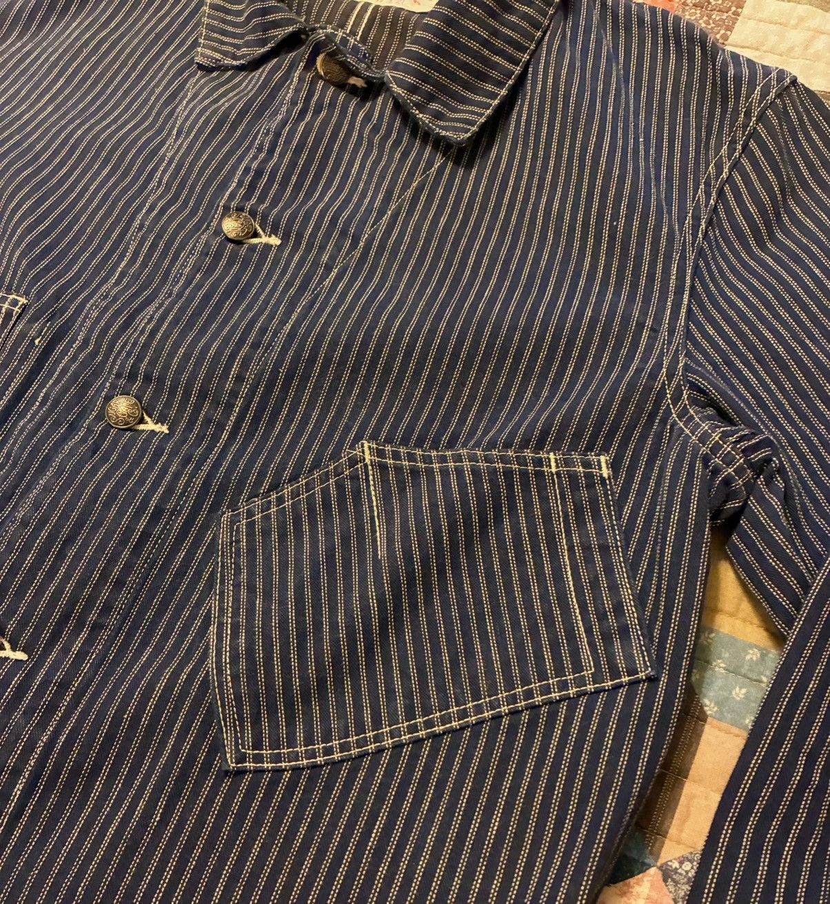 Sugar Cane 🔥RARE🔥 SUGAR CANE CO. WABASH STRIPE CHORE JACKET- 42 X-LRG Size US XL / EU 56 / 4 - 8 Thumbnail