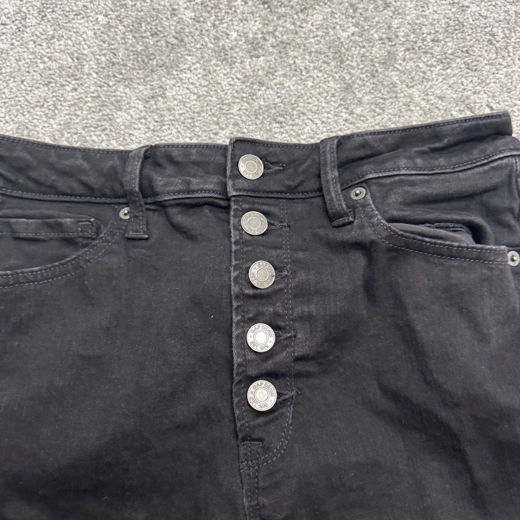 Gap Gap Sky High Universal Legging Button Fly Jeggings Womens 10/30 Black Stretch Size 32" / US 10 / IT 46 - 3 Thumbnail