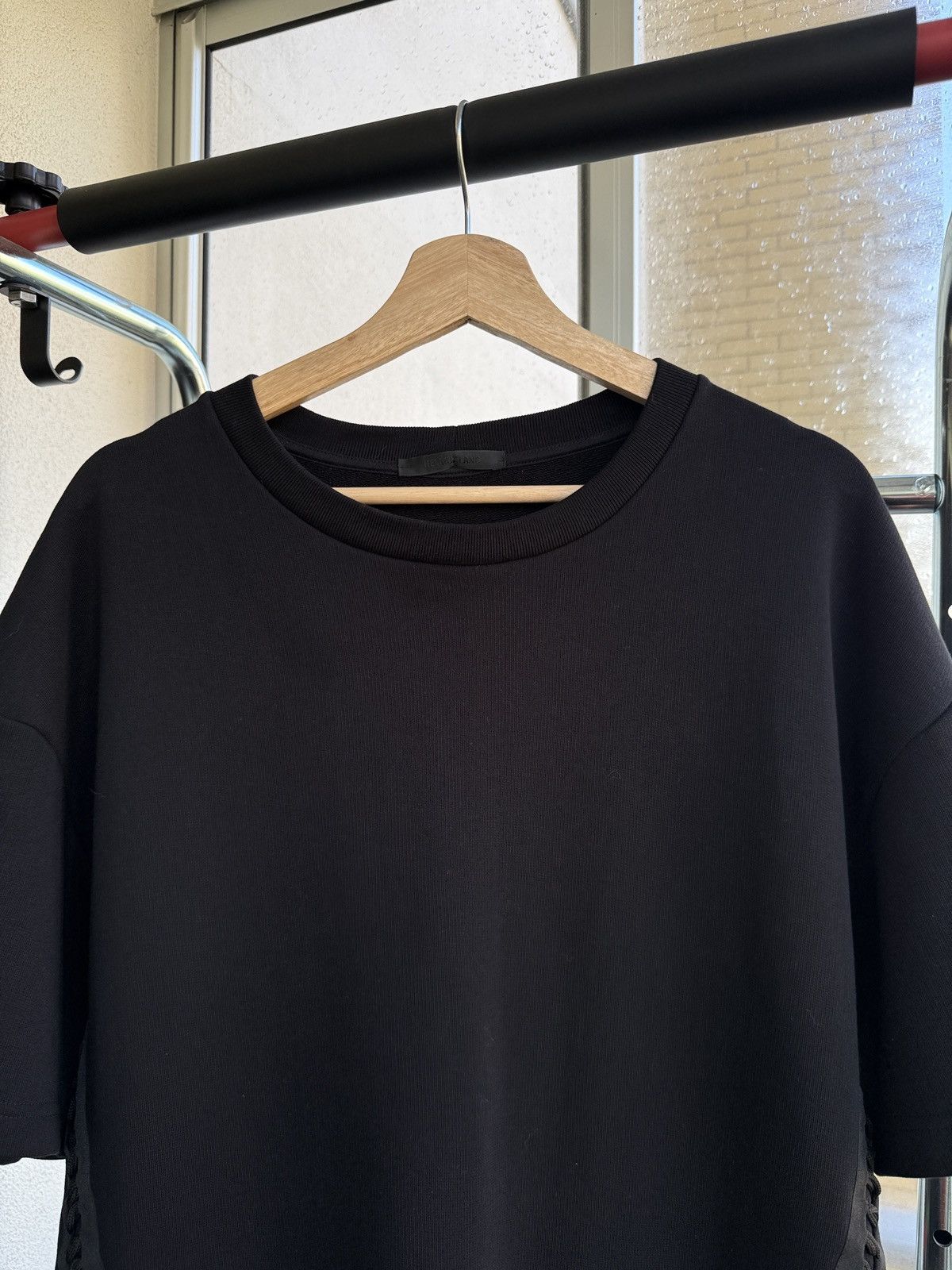 Helmut Lang Helmut Lang Black French Terry Laced T-Shirt Size US L / EU 52-54 / 3 - 2 Thumbnail