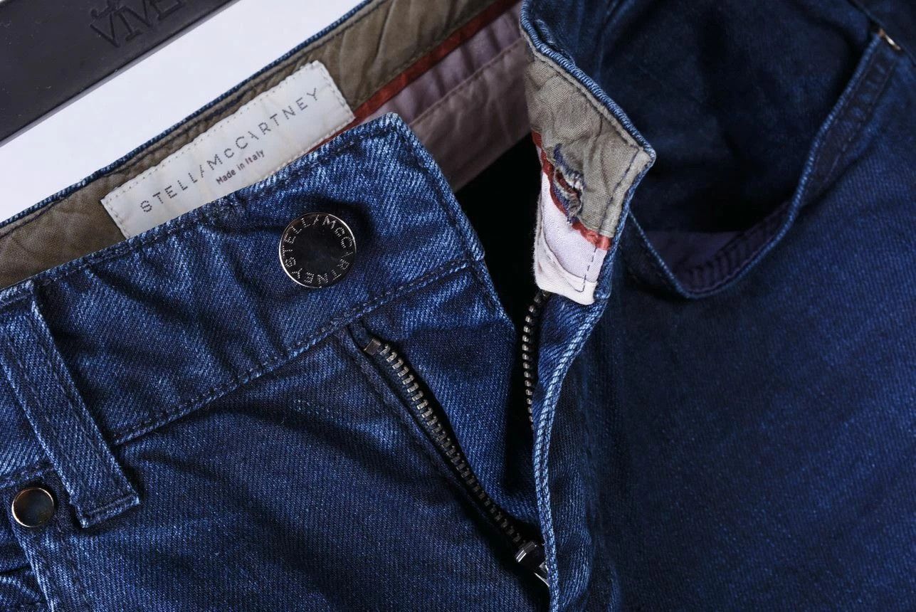 Stella McCartney Women's Stella McCartney Dark Blue Denim Straight Jeans Size 33" - 3 Thumbnail