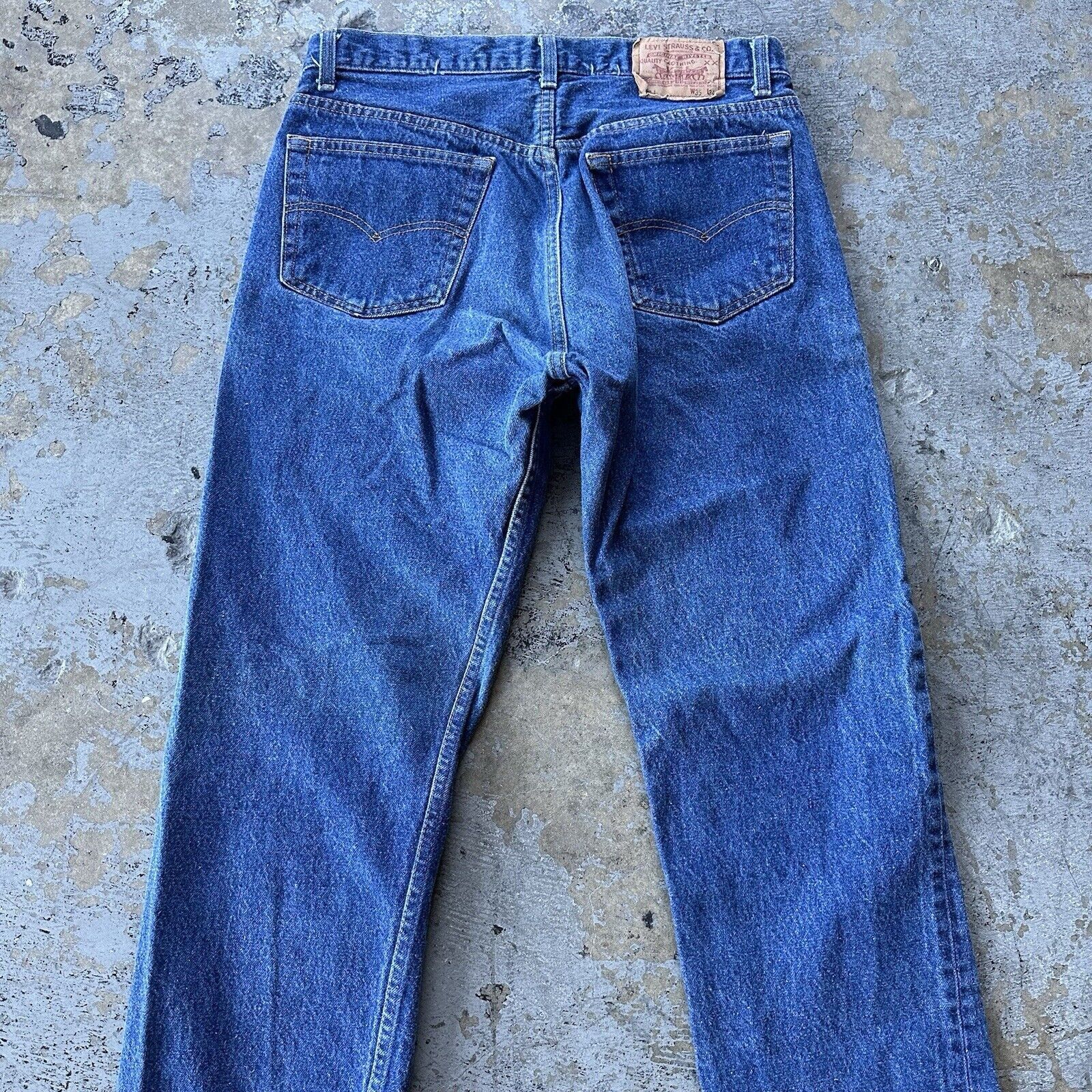 Levi's × Vintage Vintage 80s Levi’s 501 Faded Dark Wash Straight Denim Jeans Size US 35 - 6 Thumbnail