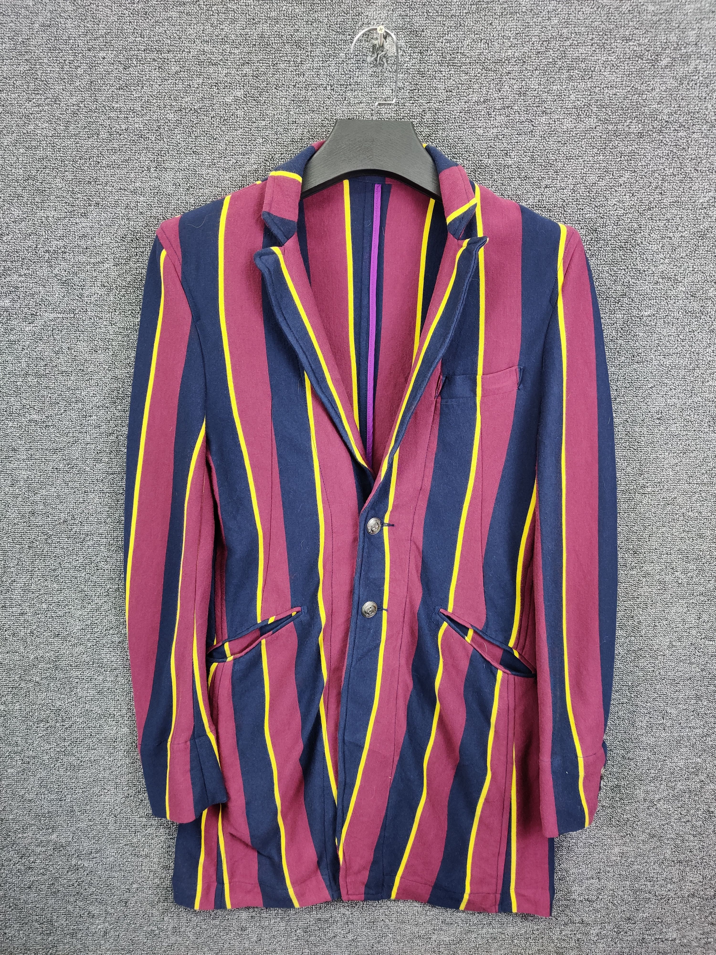 PPFM Vintage 90s PPFM Stripe Bondage Long Coat Size US M / EU 48-50 / 2 - 1 Thumbnail