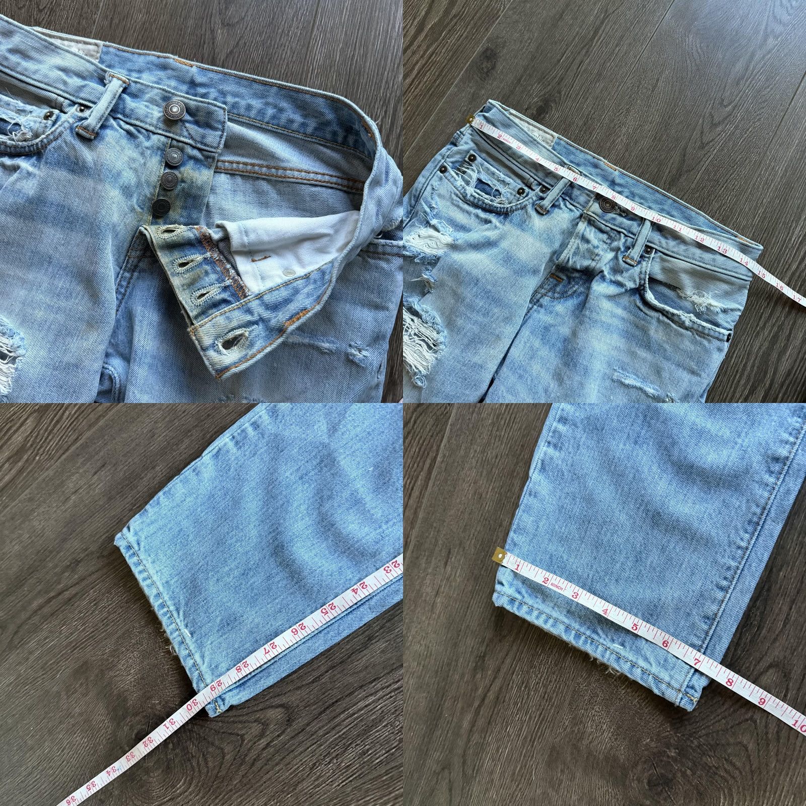Abercrombie & Fitch Y2K Abercrombie & Fitch Jeans Slim Straight 28x30 Light Blue Distressed denim Men's Jeans Size US 28 / EU 44 - 8 Thumbnail