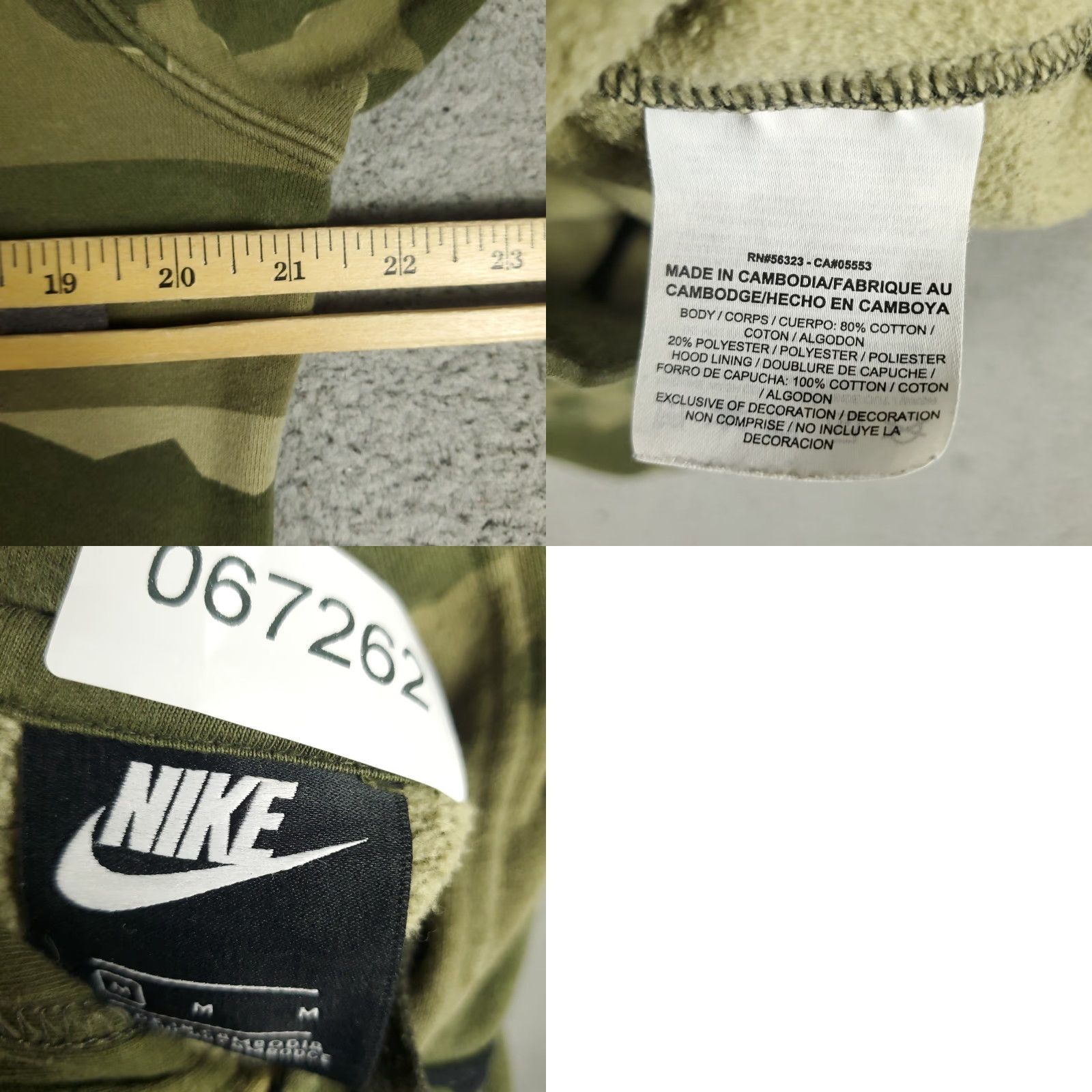 Nike Nike Hoodie Mens M Green Camouflage Pullover Sweatshirt Zipless Mock Neck All Seasons Pockets Logo Classic Outdoors Mens Size US M / EU 48-50 / 2 - 8 Thumbnail