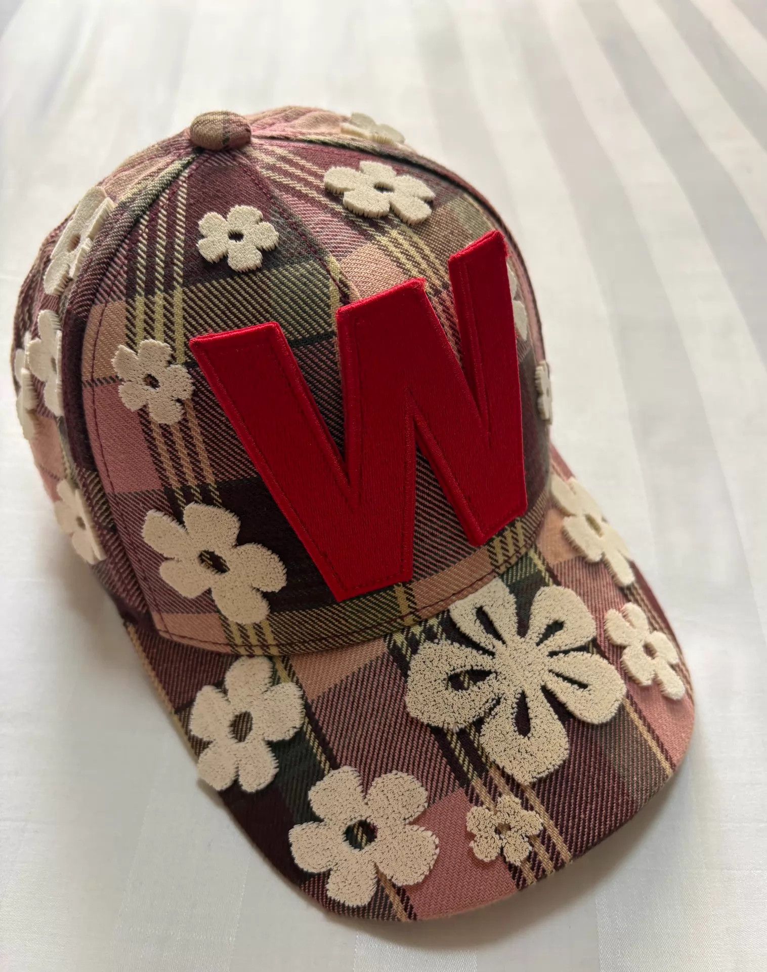 Walter Van Beirendonck WVB 24fw pink flocked floral hat abstr back Size ONE SIZE - 9 Thumbnail