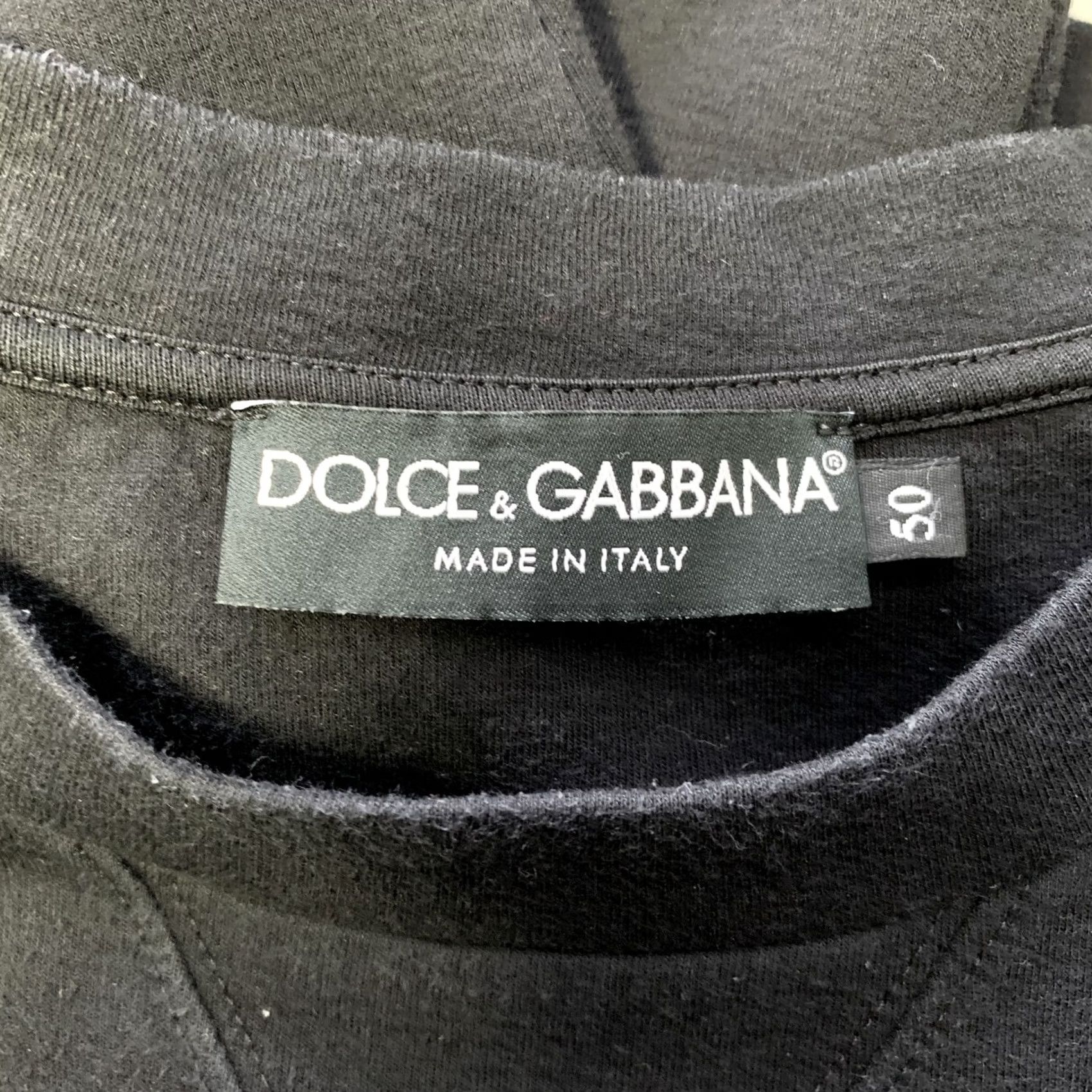 Dolce & Gabbana DOLCE & GABBANA Size M Black Logo Cotton Blend Crew-Neck Sweatshirt Mens Size US M / EU 48-50 / 2 - 5 Thumbnail