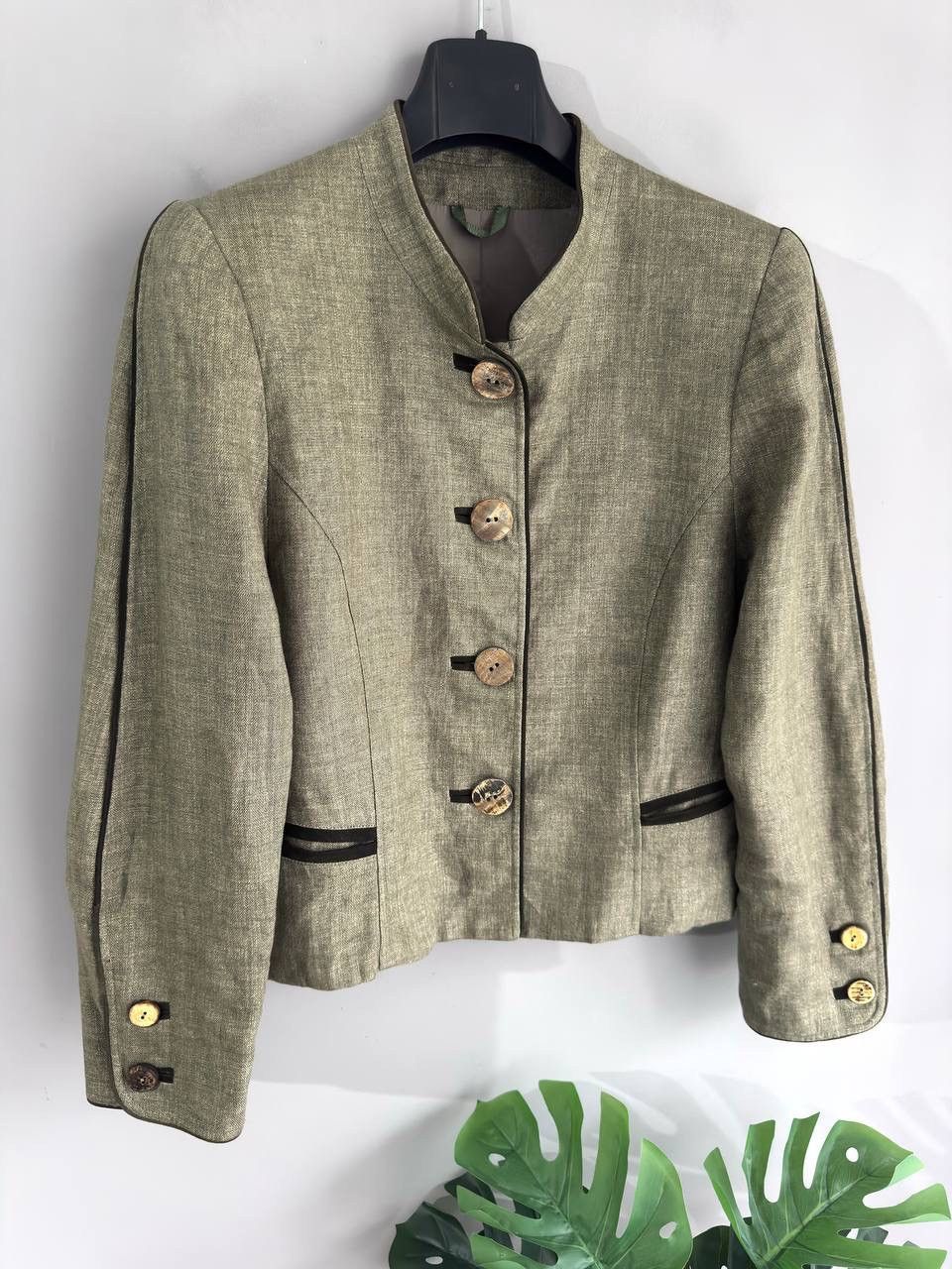 Other Heller Salzburg Trachten Green Olive Linen Blazer Size M-L Size M / US 6-8 / IT 42-44 - 2 Thumbnail