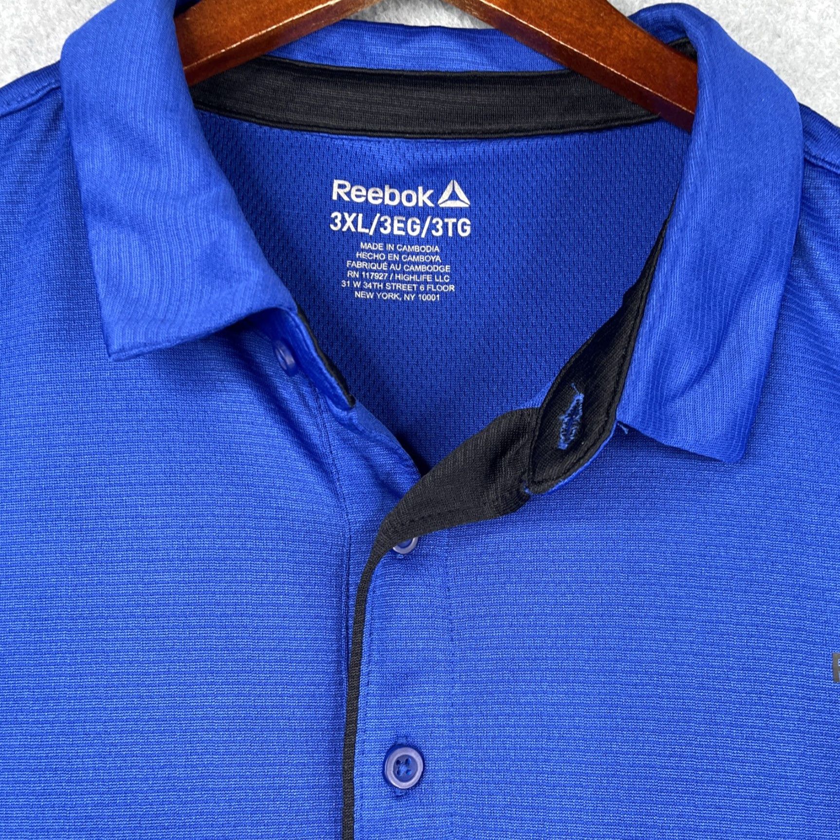 Reebok Reebok Polo Shirt Mens 3XL Royal Blue Short Sleeve Collared Button Logo Stretch Performance Casual Workwear Size US XXL / EU 58 / 5 - 3 Thumbnail