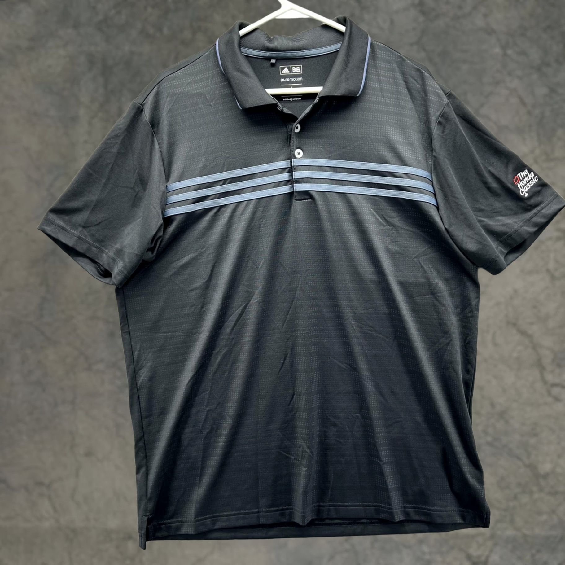 Adidas Adidas Golf Polo Shirt Mens Large Black Stripe Puremotion Honda Classic Golf Polo Shirt Mens L Black Stripe Puremotion Honda Classic Golf Size US L / EU 52-54 / 3 - 1 Thumbnail