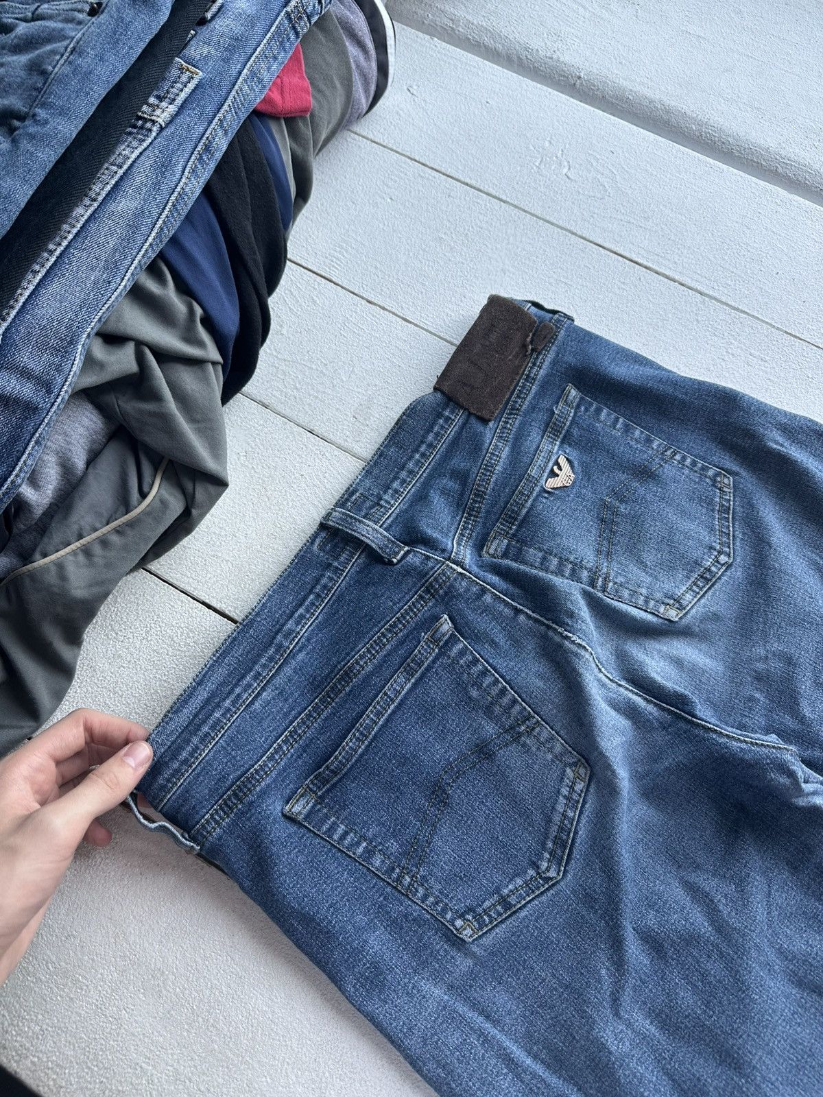 Giorgio Armani 🚨90s Armani Jeans Denim Blue Baggy Mens Pants 30US Size 30" / US 8 / IT 44 - 8 Thumbnail