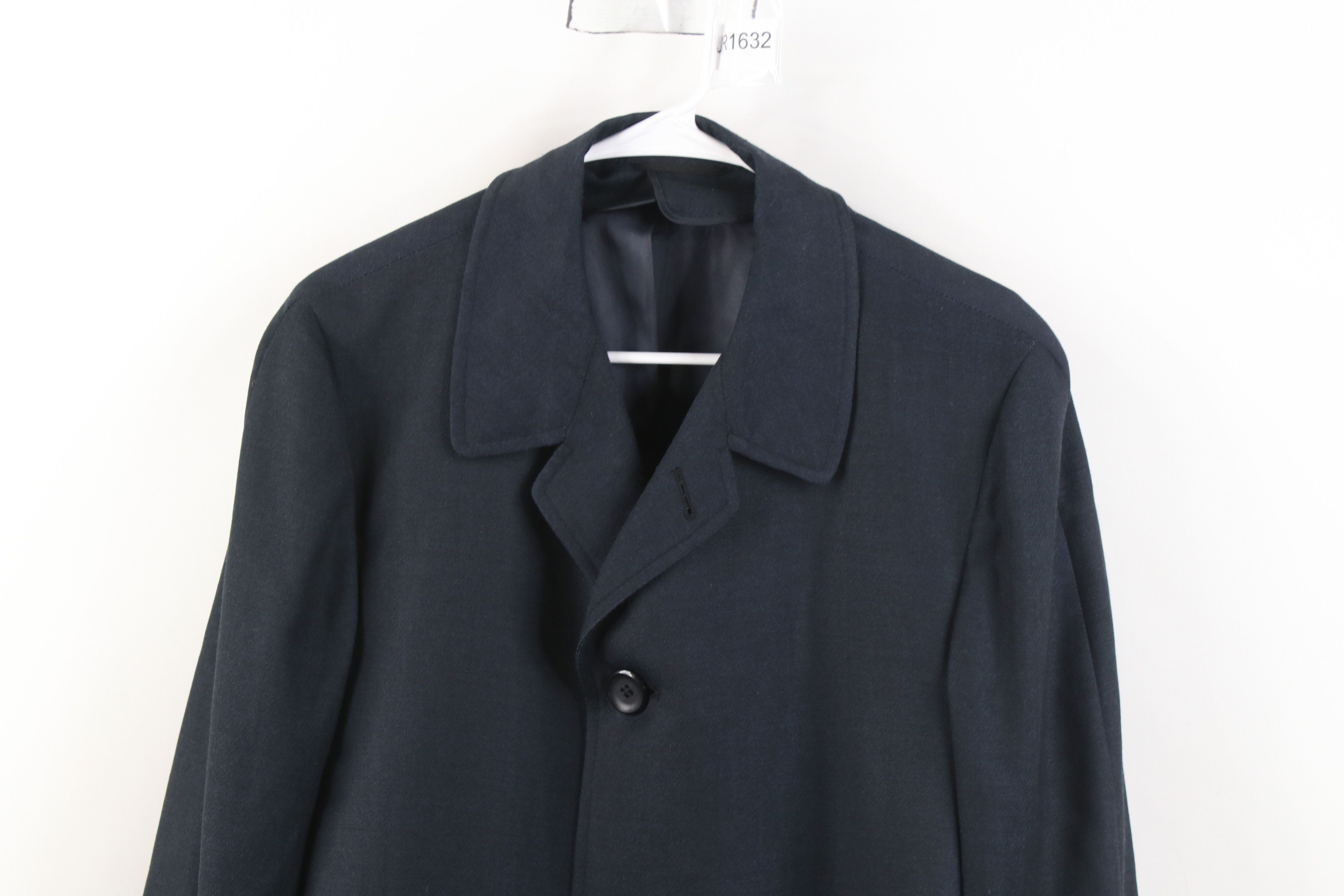 Vintage Vintage 50s 60s Gabardine Knit Overcoat Jacket Blue USA Size US L / EU 52-54 / 3 - 2 Thumbnail