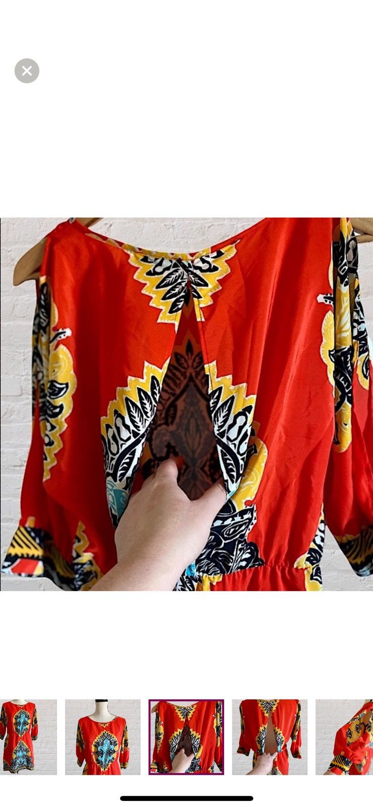 Other MONKEE’S’ SILK SLIT SLEEVE MINI DRESS SLIT DOWN BACK Size M / US 6-8 / IT 42-44 - 3 Thumbnail