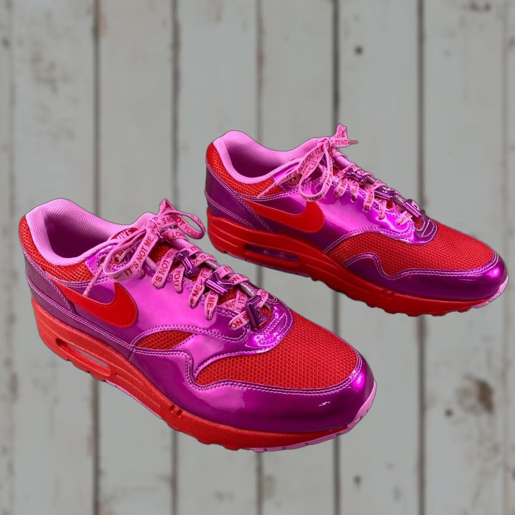 Nike Nike Air Max 1 Mens 12 Womens 13.5 PRM Valentine's Day Love Playful Pink Red NEW Nike Air Max 1 | Sneaker | Unisex Adults | PVC? Size US 11 / IT 41 - 1 Thumbnail