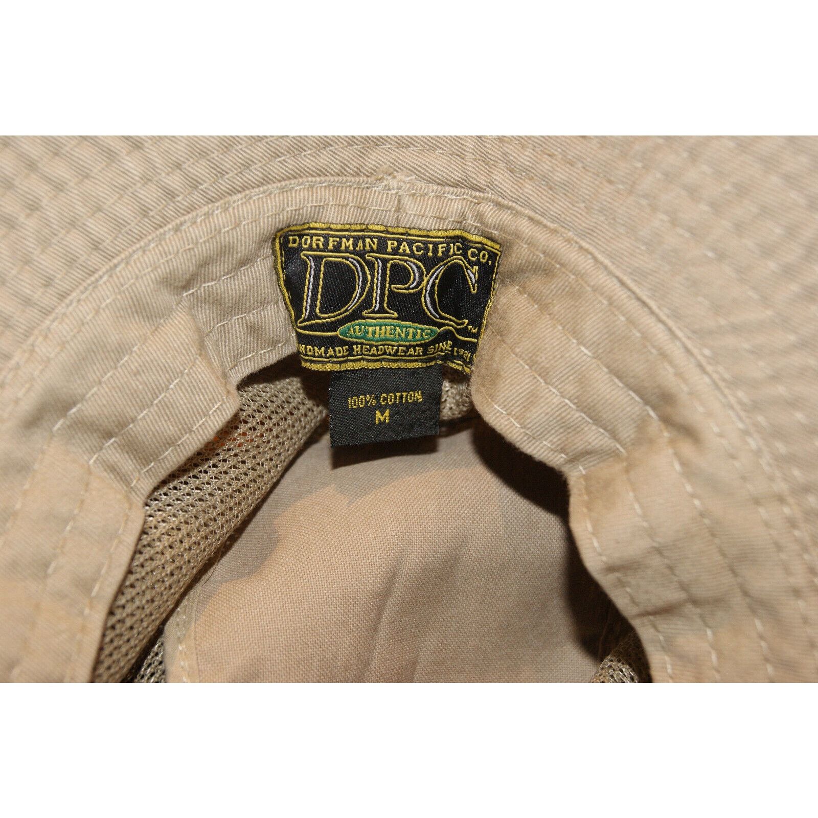 Other Dorfman Pacific Men Med Safari Hat Mesh Vented Leather Strap Size ONE SIZE - 7 Thumbnail