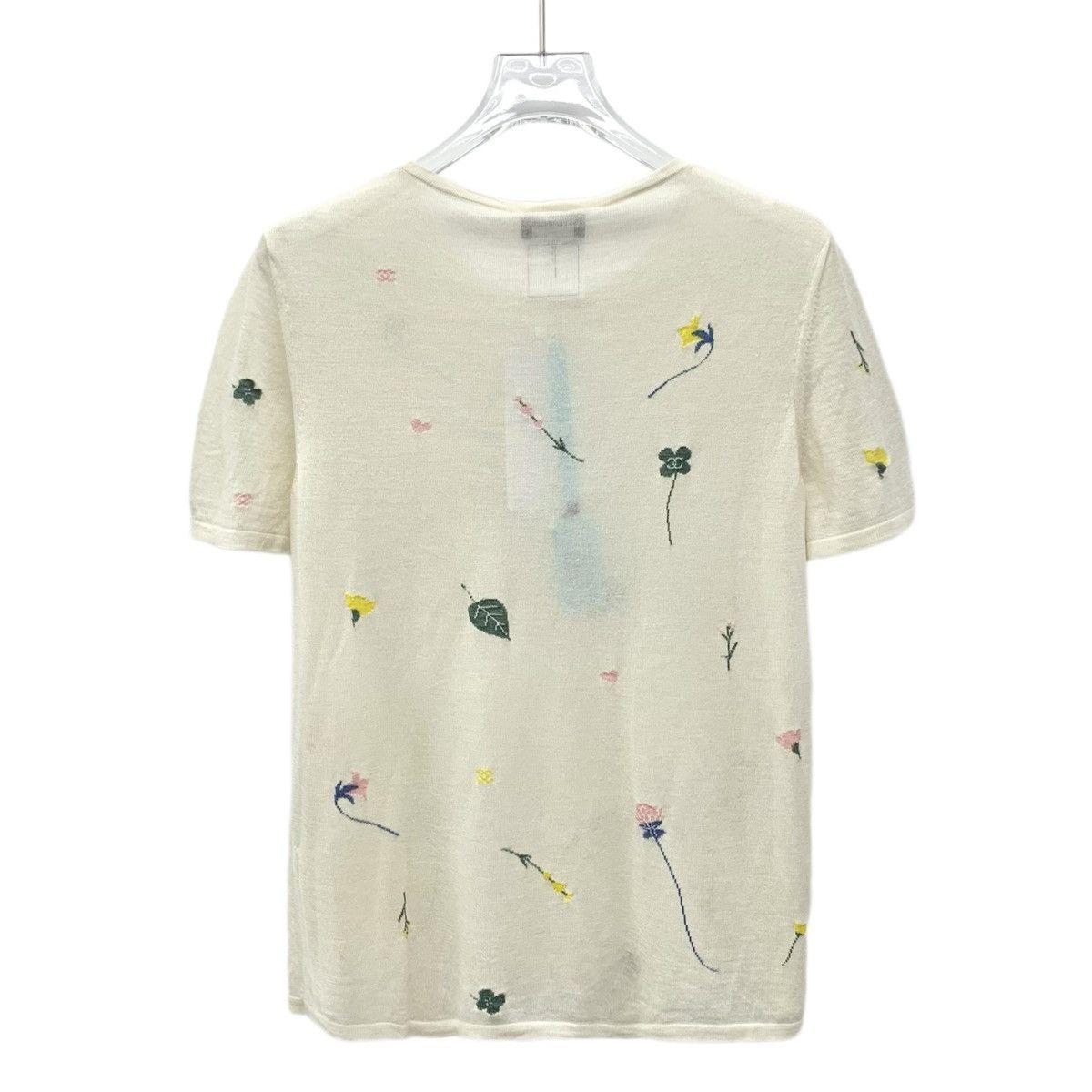 Chanel Chanel Floral Intarsia Cashmere Short Sleeve T-Shirt K26WX Size S / US 4 / IT 40 - 2 Thumbnail