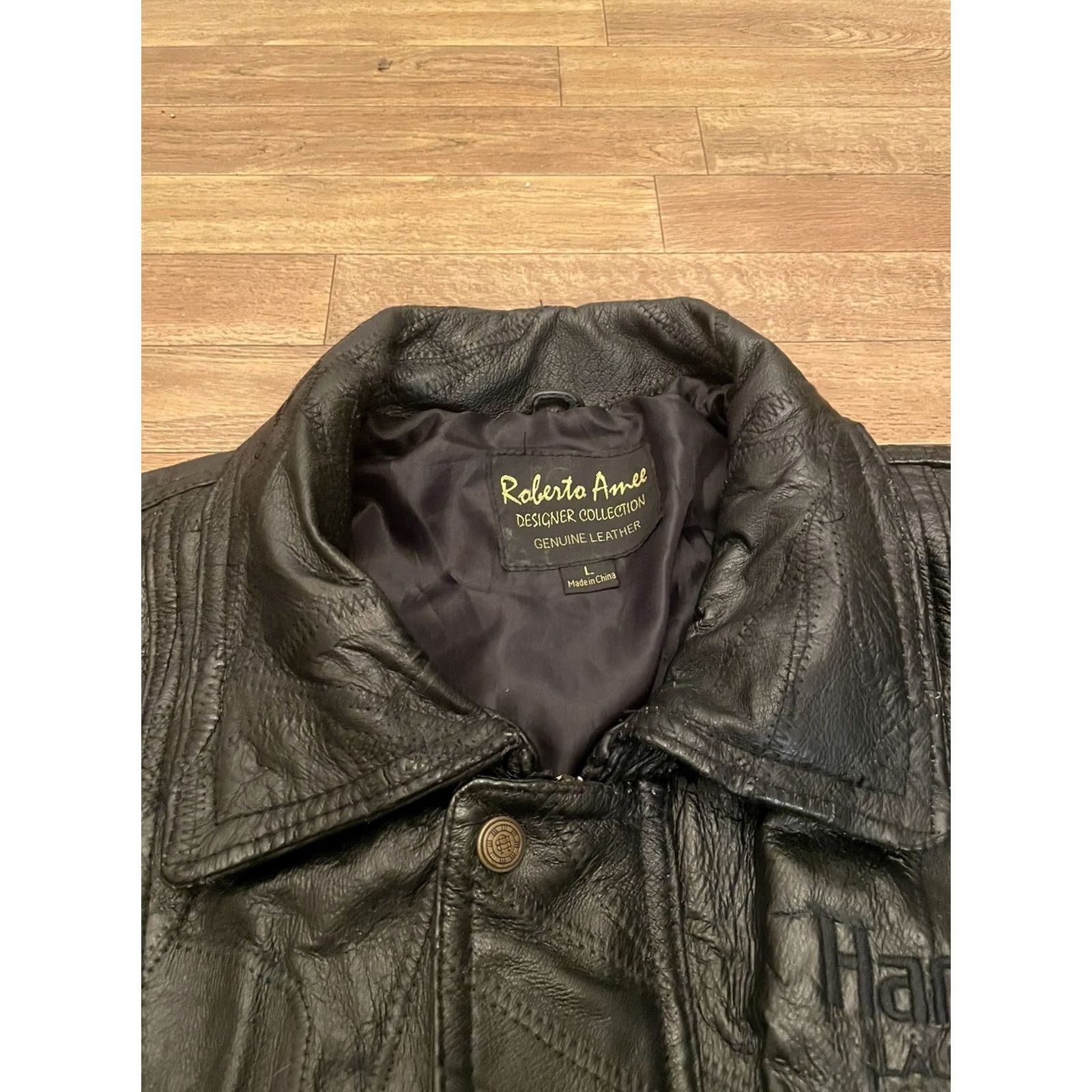 Vintage Vintage Bomber Leather Jacket - Black Size Large - Punk Biker Metal Size US L / EU 52-54 / 3 - 2 Thumbnail