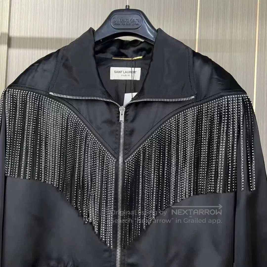 Saint Laurent Paris Saint Laurent Silk Fringed Jacket. Size XS / US 0-2 / IT 36-38 - 3 Thumbnail
