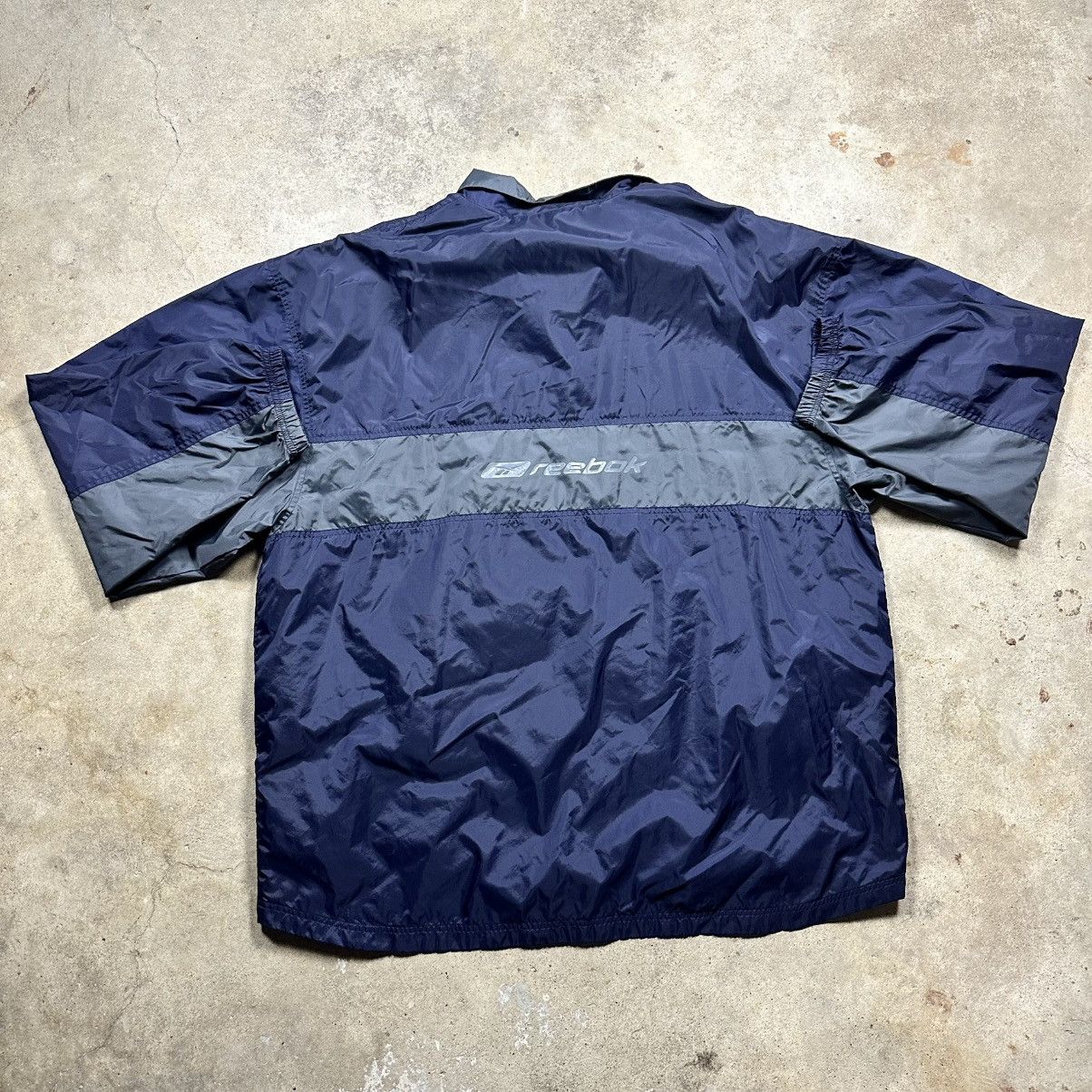 Reebok Vintage Y2K Baggy Navy Blue Reebok Windbreaker Size XXL Size US XXL / EU 58 / 5 - 6 Thumbnail