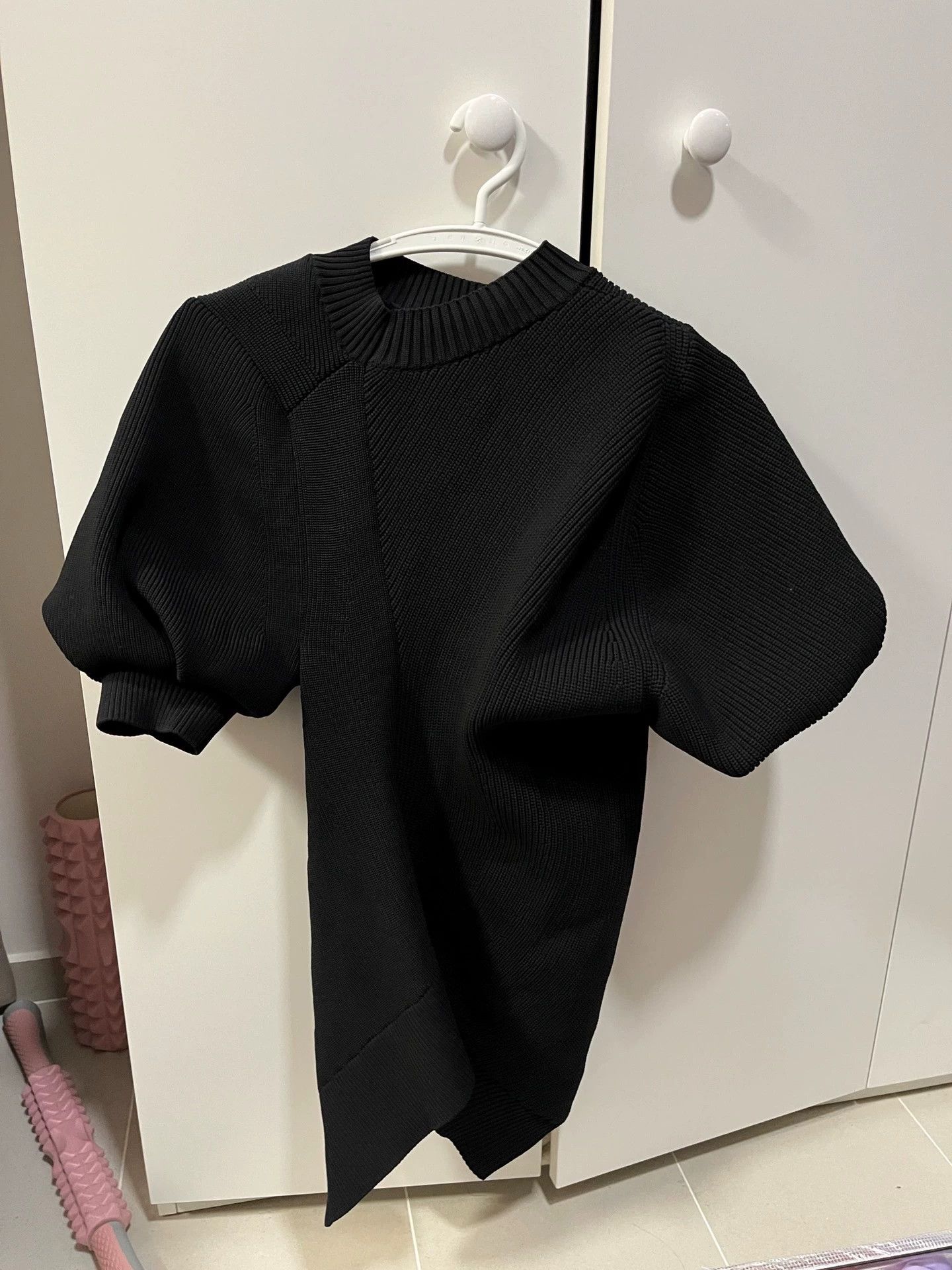 Sacai Sacai Women's Knit Puff Sleeve Irregular Short Tee 1 Size S / US 4 / IT 40 - 1 Thumbnail