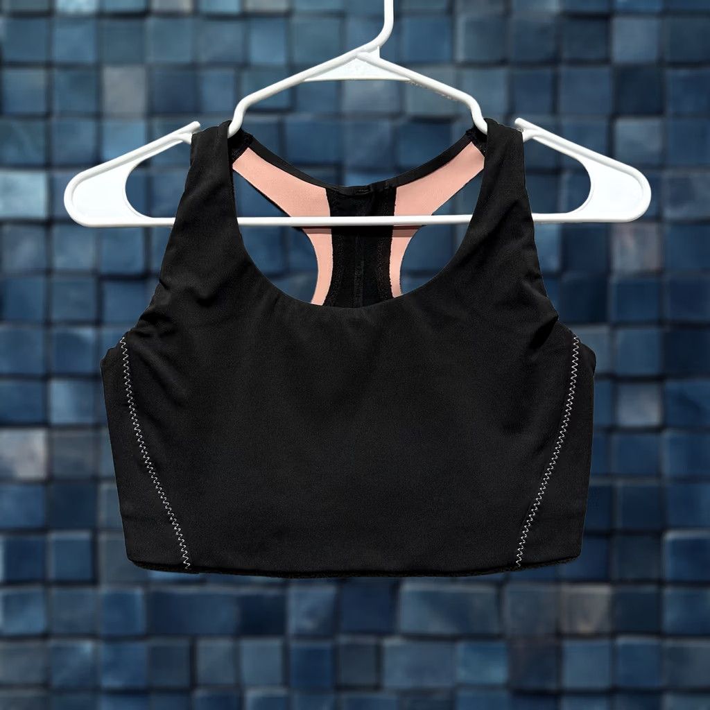 Athleta Athleta Ultimate Ignite Bra A-C Cup Womens Small Black Pink Racerback EUC Size ONE SIZE - 1 Thumbnail