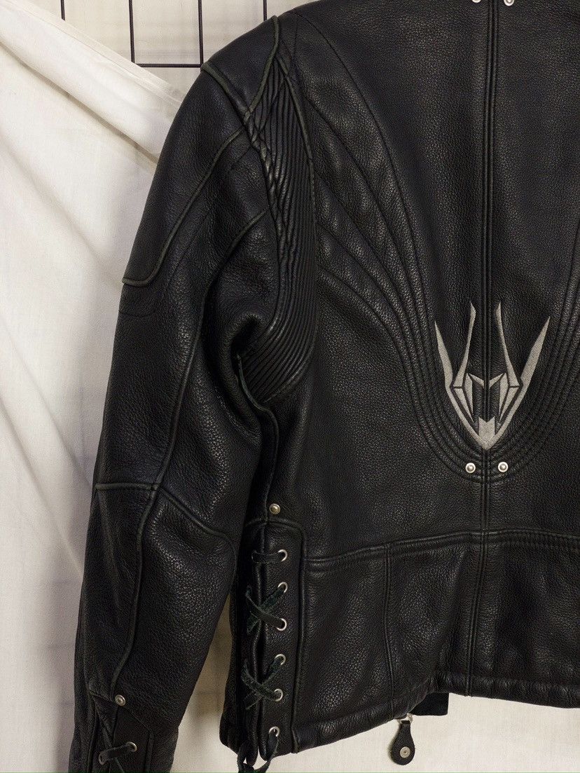 Vintage ARLENNESS motorcycle leather jacket with lace up&embroidery Size M / US 6-8 / IT 42-44 - 10 Thumbnail