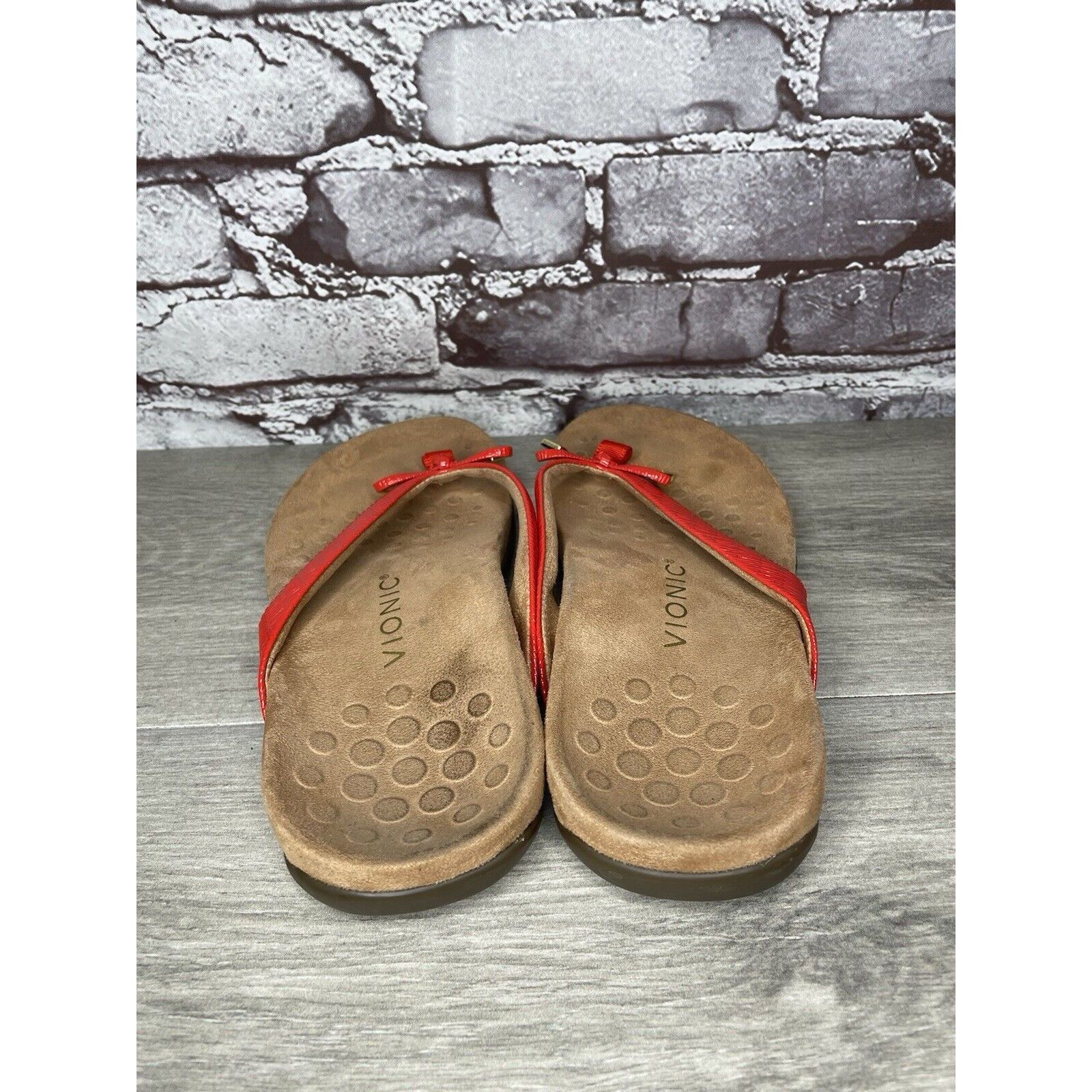 Other Vionic Bella 2 Red Synthetic Bow Casual Thong Sandals Women’ Size US 8.5 / IT 38.5 - 5 Thumbnail