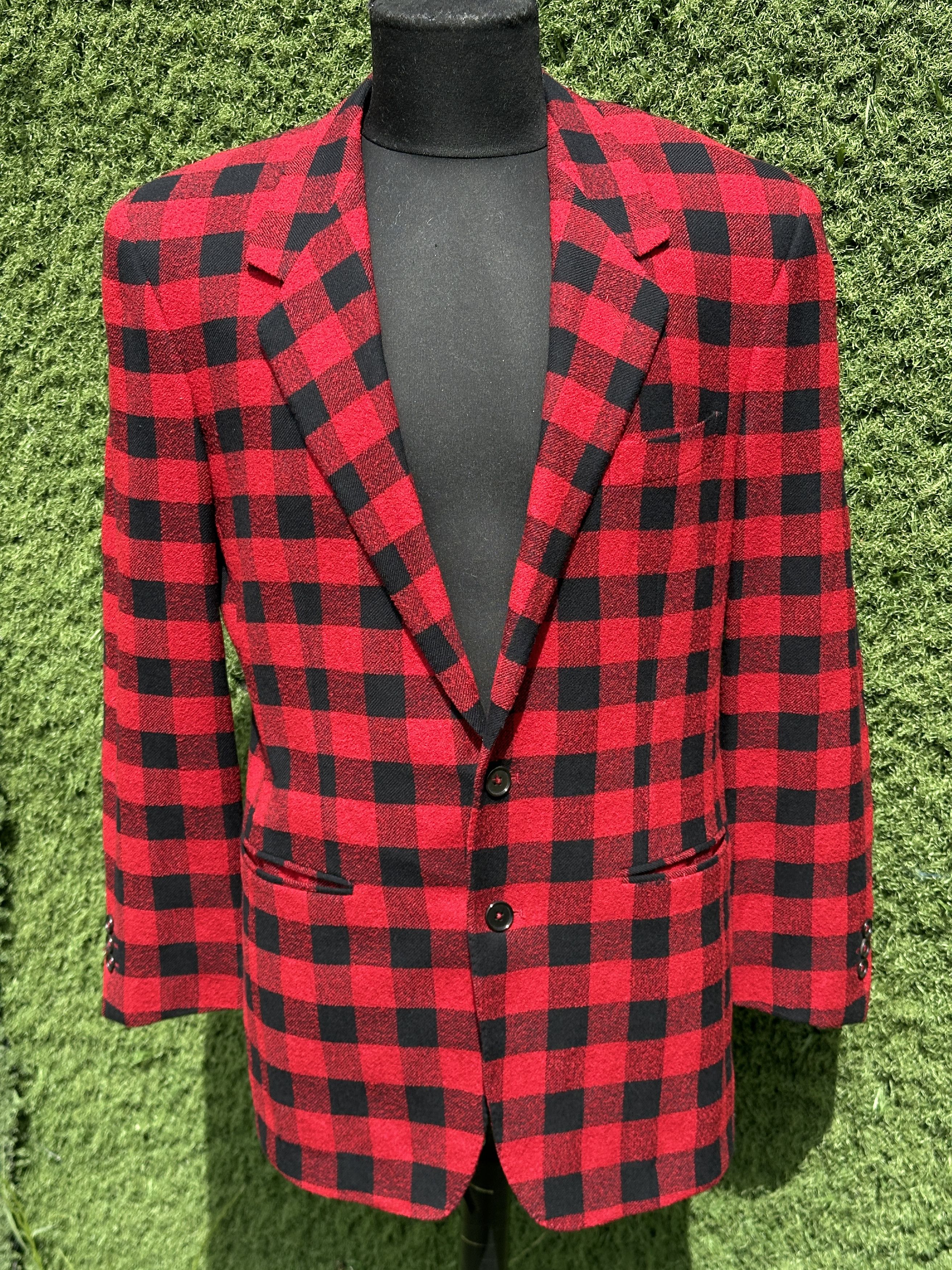 Versace Gianni Versace Virgin Wool Buffalo Check Blazer IT 50R Size 50R - 6 Thumbnail