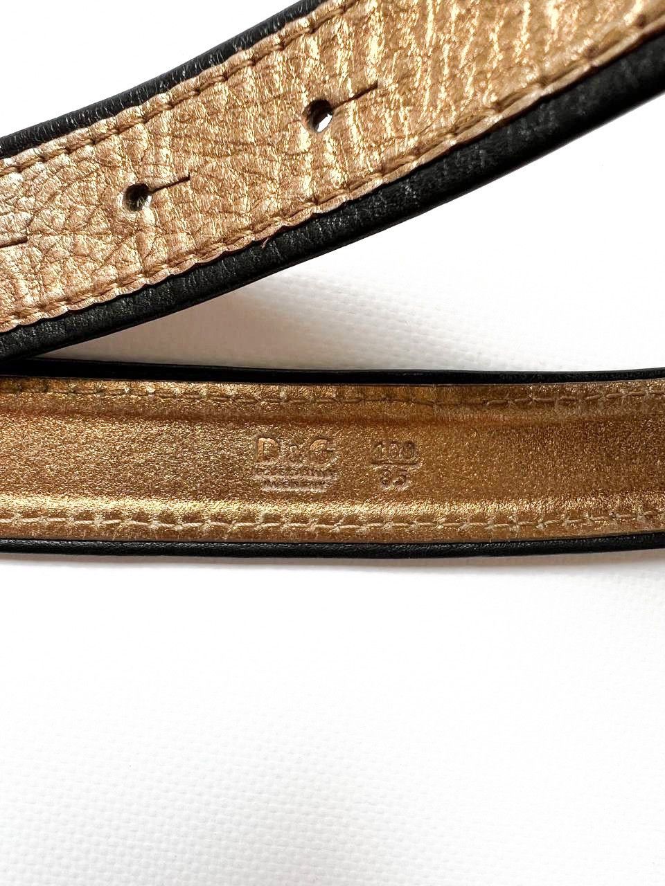 Dolce & Gabbana × Vintage Vintage Dolce Gabbana gold leather logo buckle belt D&G Size ONE SIZE - 6 Thumbnail